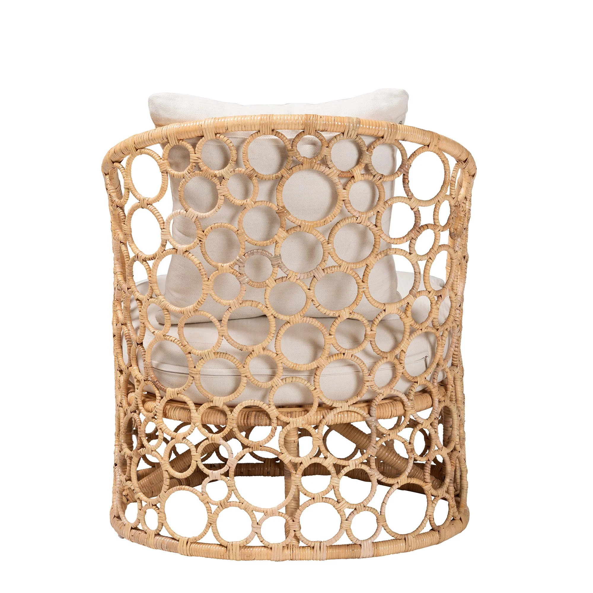Baxton Studio bali & pari Prisca Bohemian Light Honey Rattan Accent Chair - Image 7