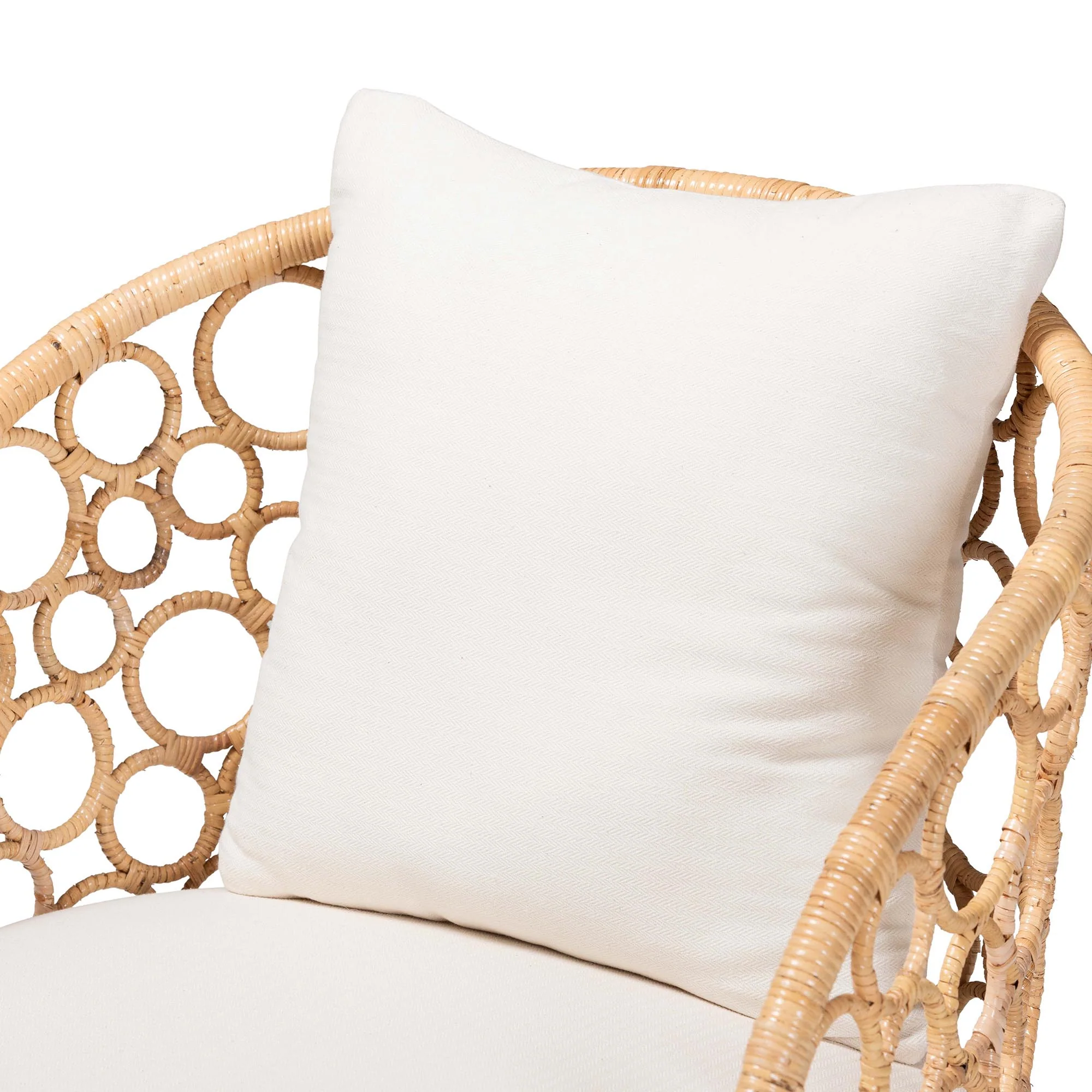 Baxton Studio bali & pari Prisca Bohemian Light Honey Rattan Accent Chair - Image 8