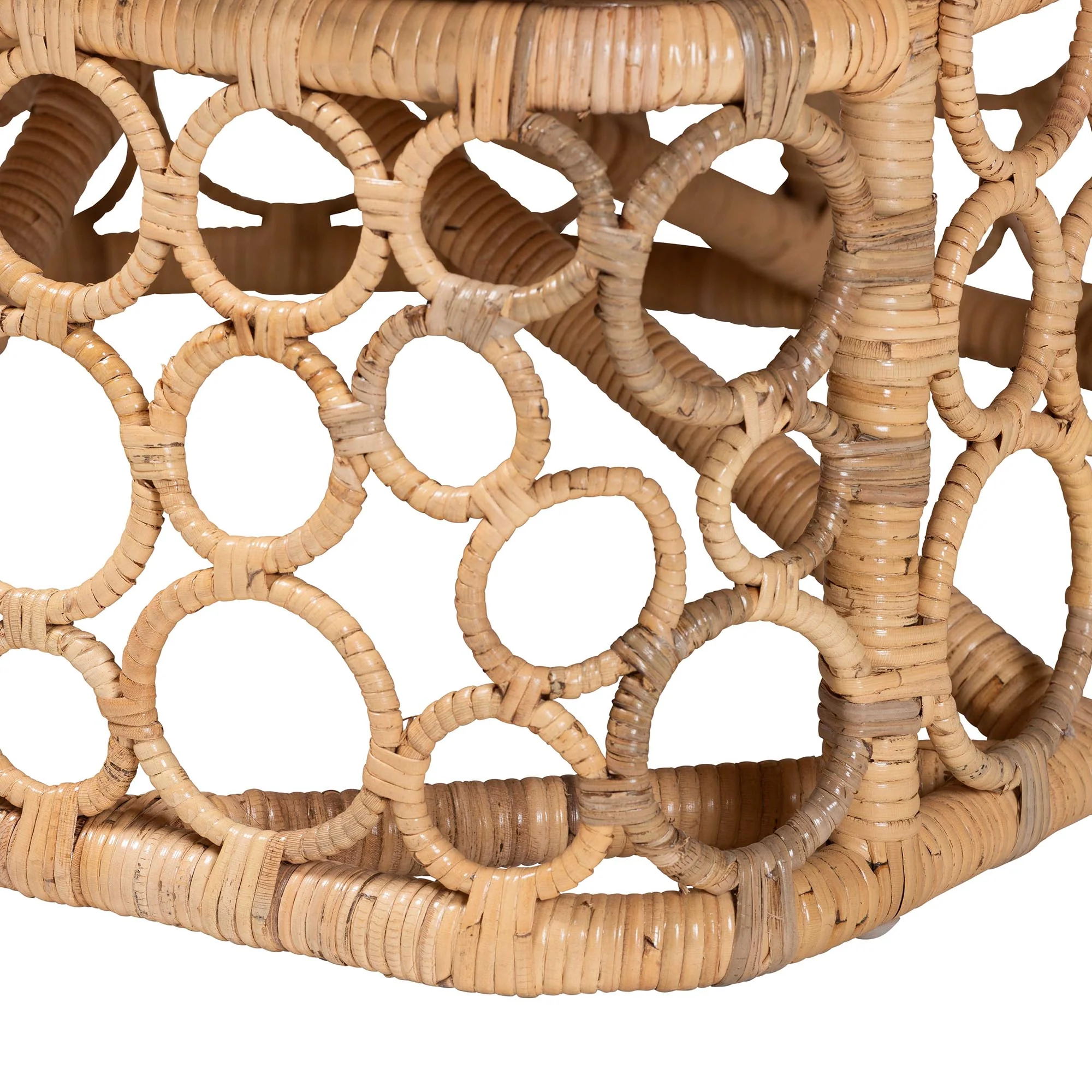 Baxton Studio bali & pari Prisca Bohemian Light Honey Rattan Accent Chair - Image 9
