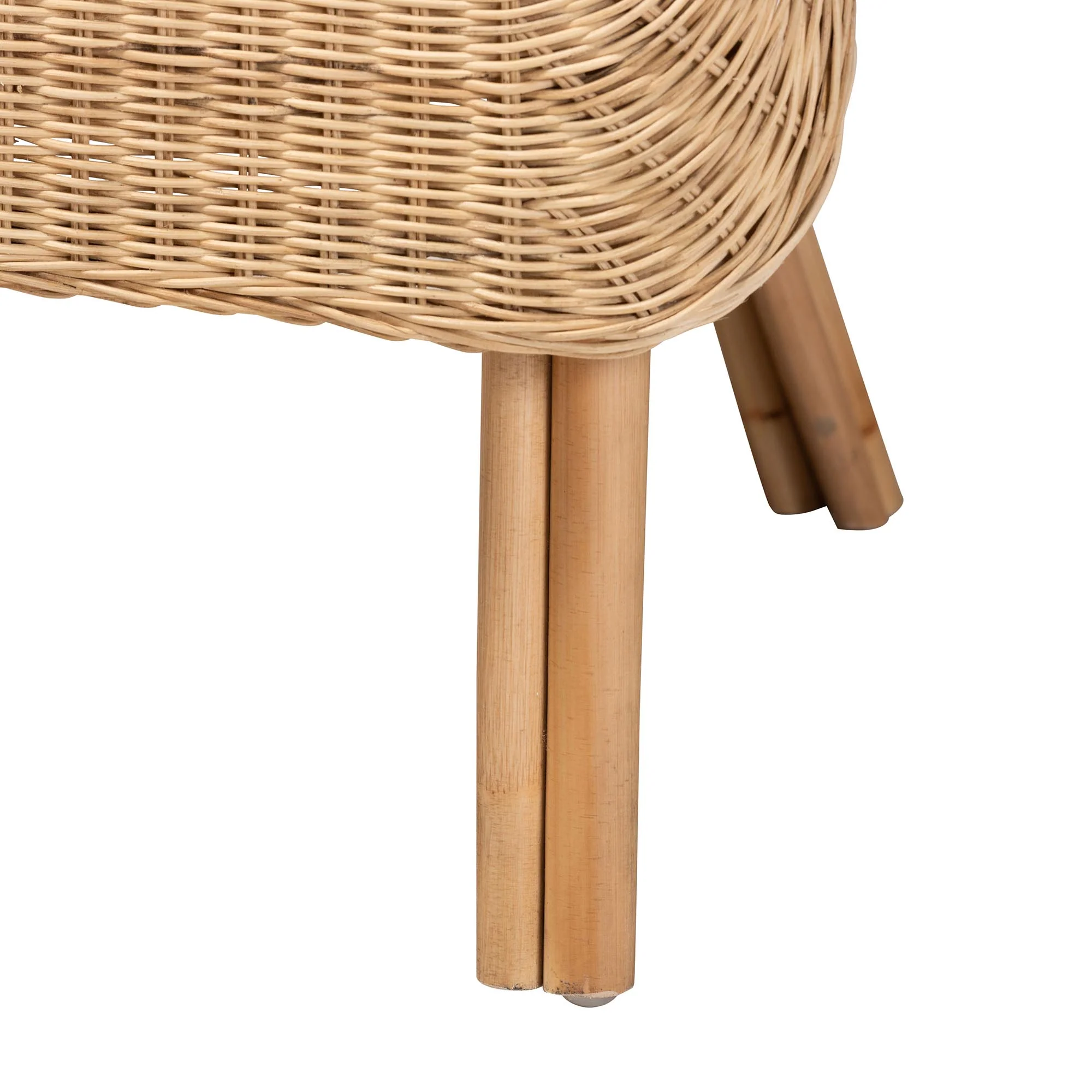Baxton Studio bali & pari Putri Modern Bohemian Natural Rattan Arm Chair - Image 7