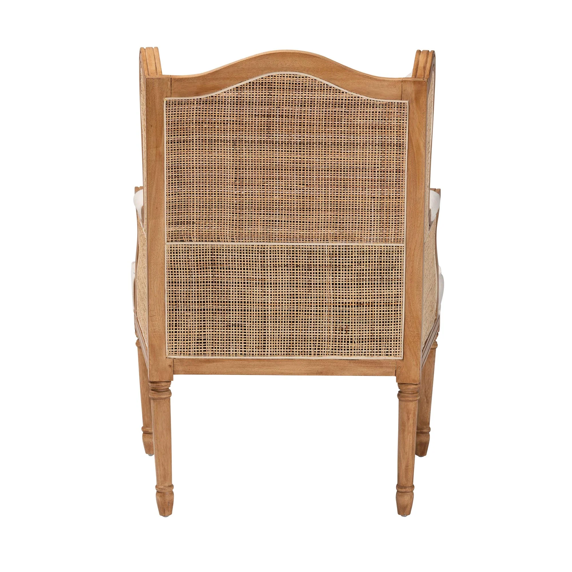 Baxton Studio bali & pari Rachana Traditional French Beige Fabric and Honey Oak Finished Wood Accent Chair - Image 7
