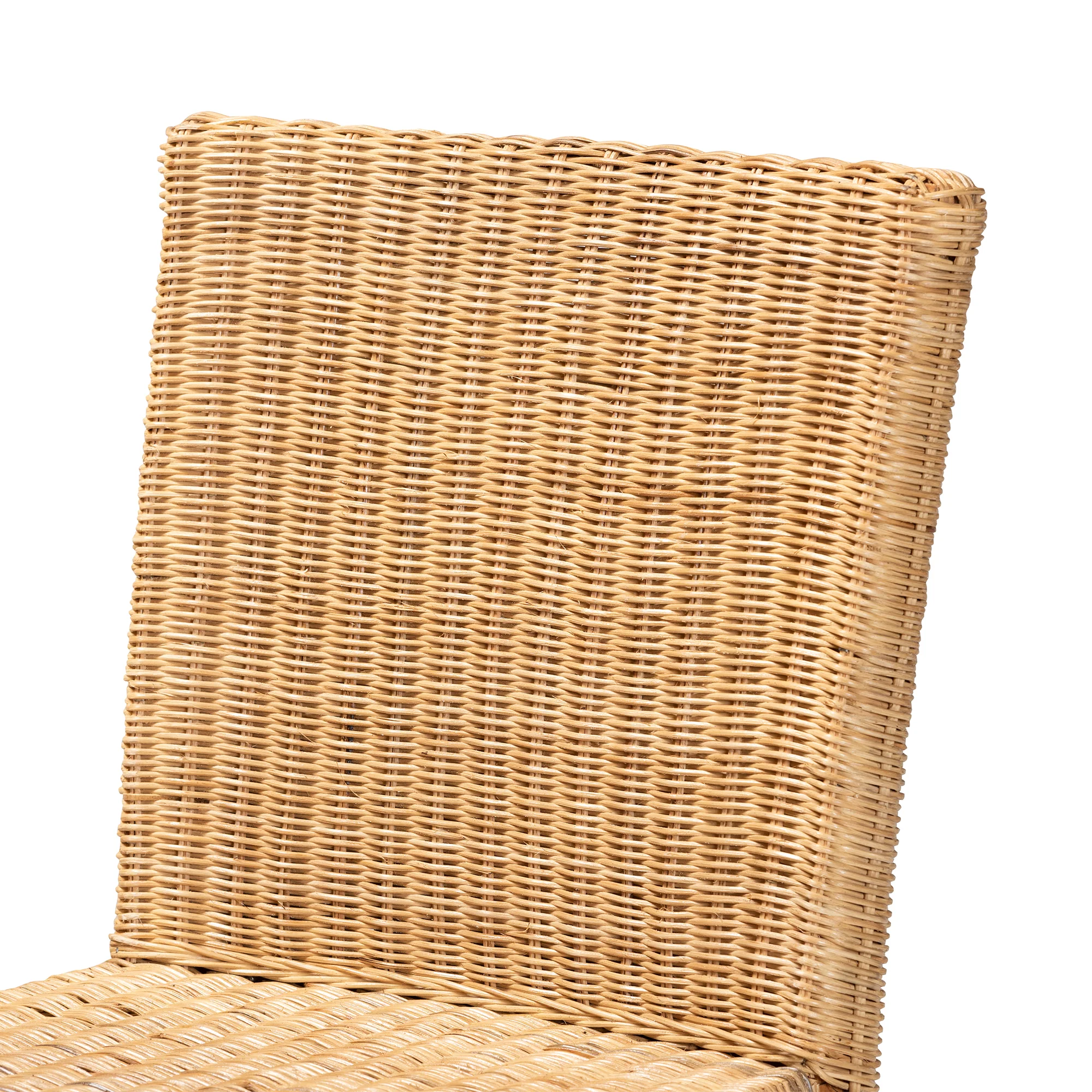 Baxton Studio bali & pari Racquel Modern Bohemian Natural Rattan and Mahogany Wood Bar Stool - Image 8