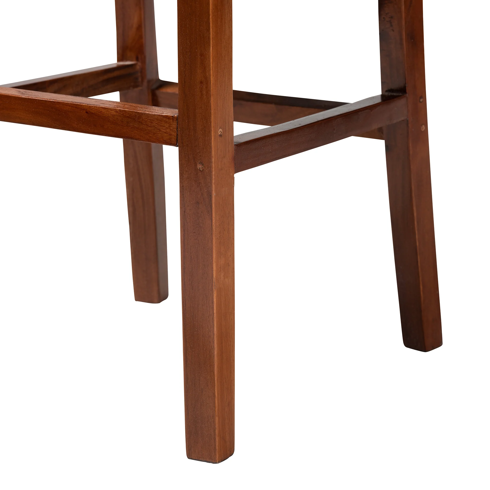 Baxton Studio bali & pari Racquel Modern Bohemian Natural Rattan and Mahogany Wood Bar Stool - Image 9