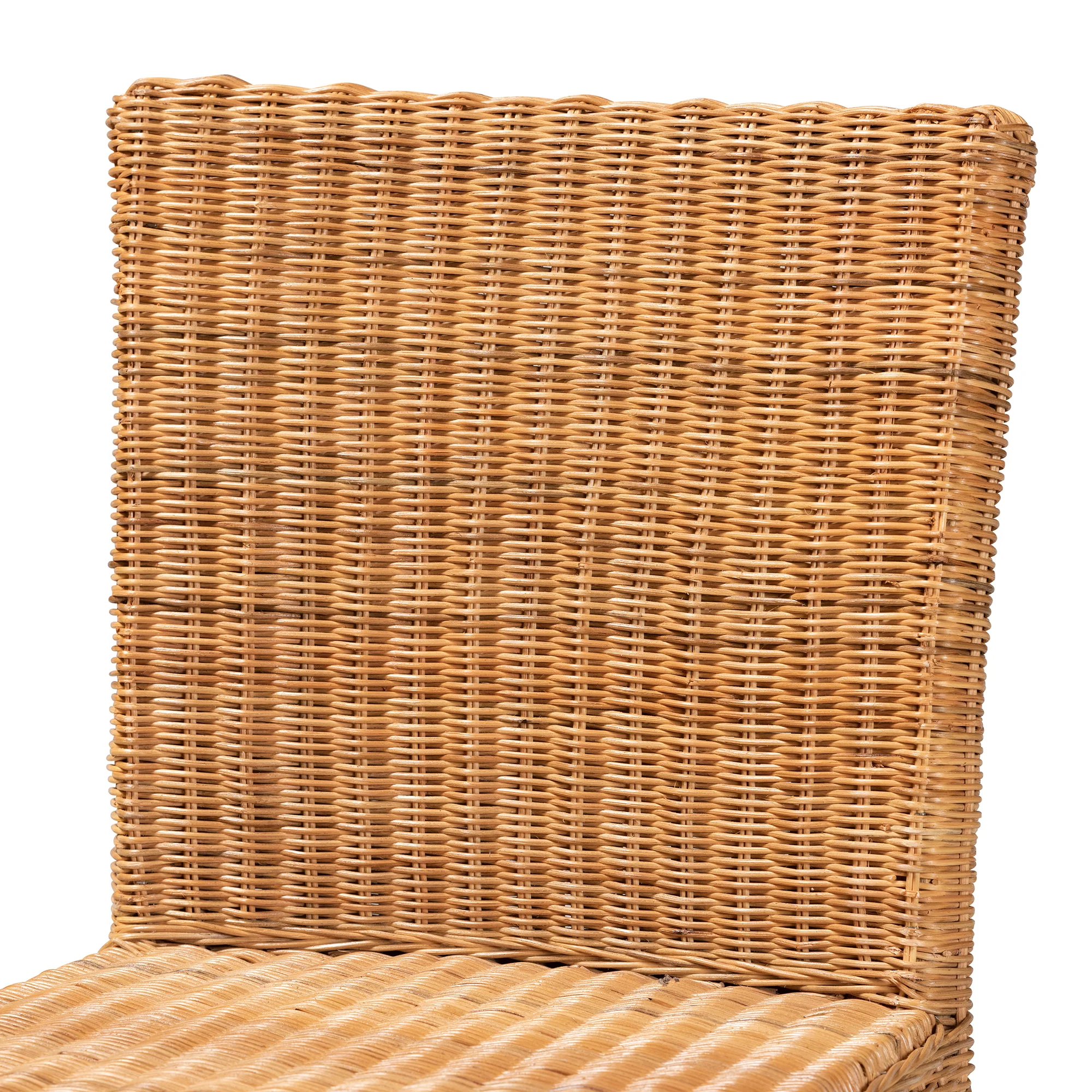 Baxton Studio bali & pari Racquel Modern Bohemian Natural Rattan and Mahogany Wood Counter Stool - Image 6