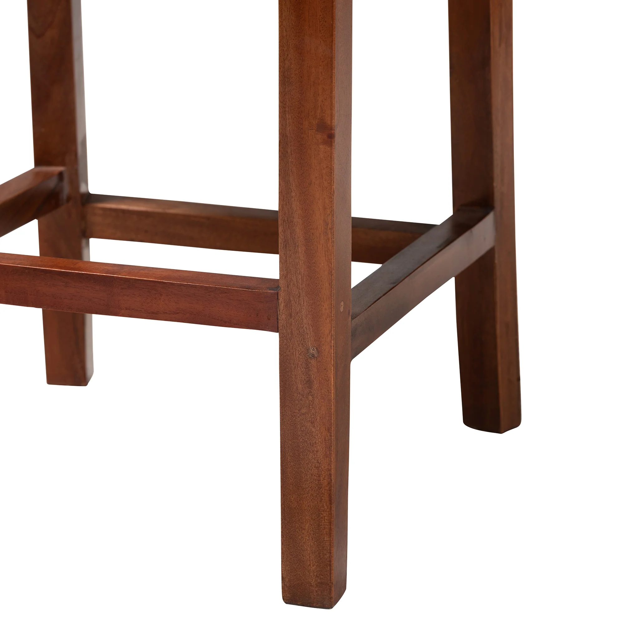 Baxton Studio bali & pari Racquel Modern Bohemian Natural Rattan and Mahogany Wood Counter Stool - Image 7