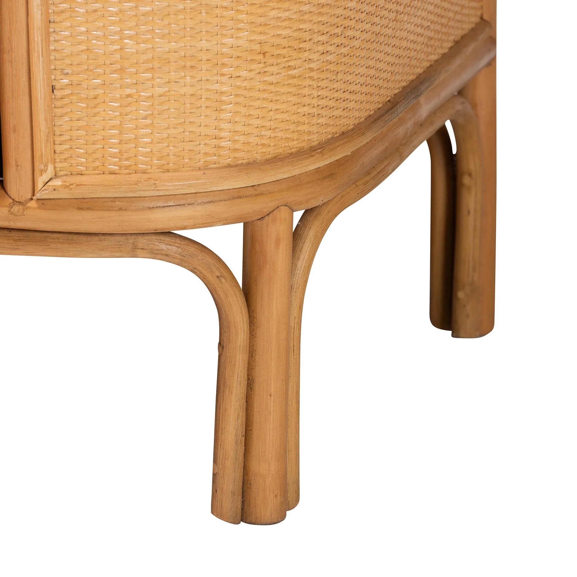 Baxton Studio bali & pari Radenza Bohemian Light Honey Rattan 3-Drawer Storage Cabinet - Image 11