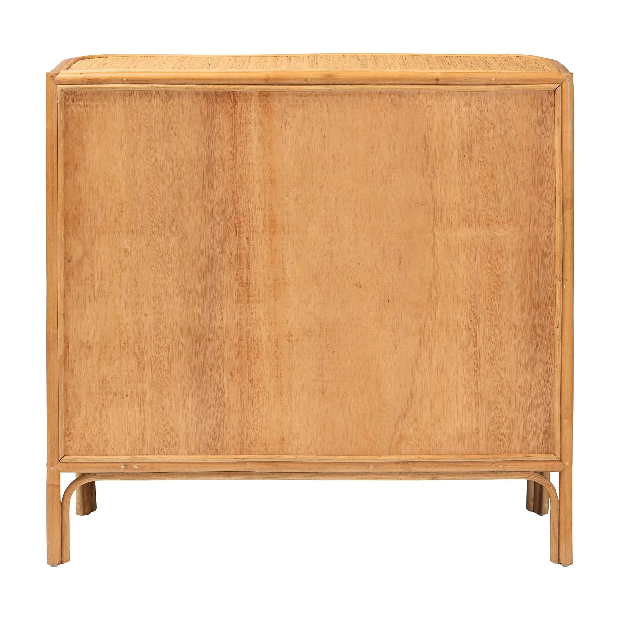 Baxton Studio bali & pari Radenza Bohemian Light Honey Rattan 3-Drawer Storage Cabinet - Image 9