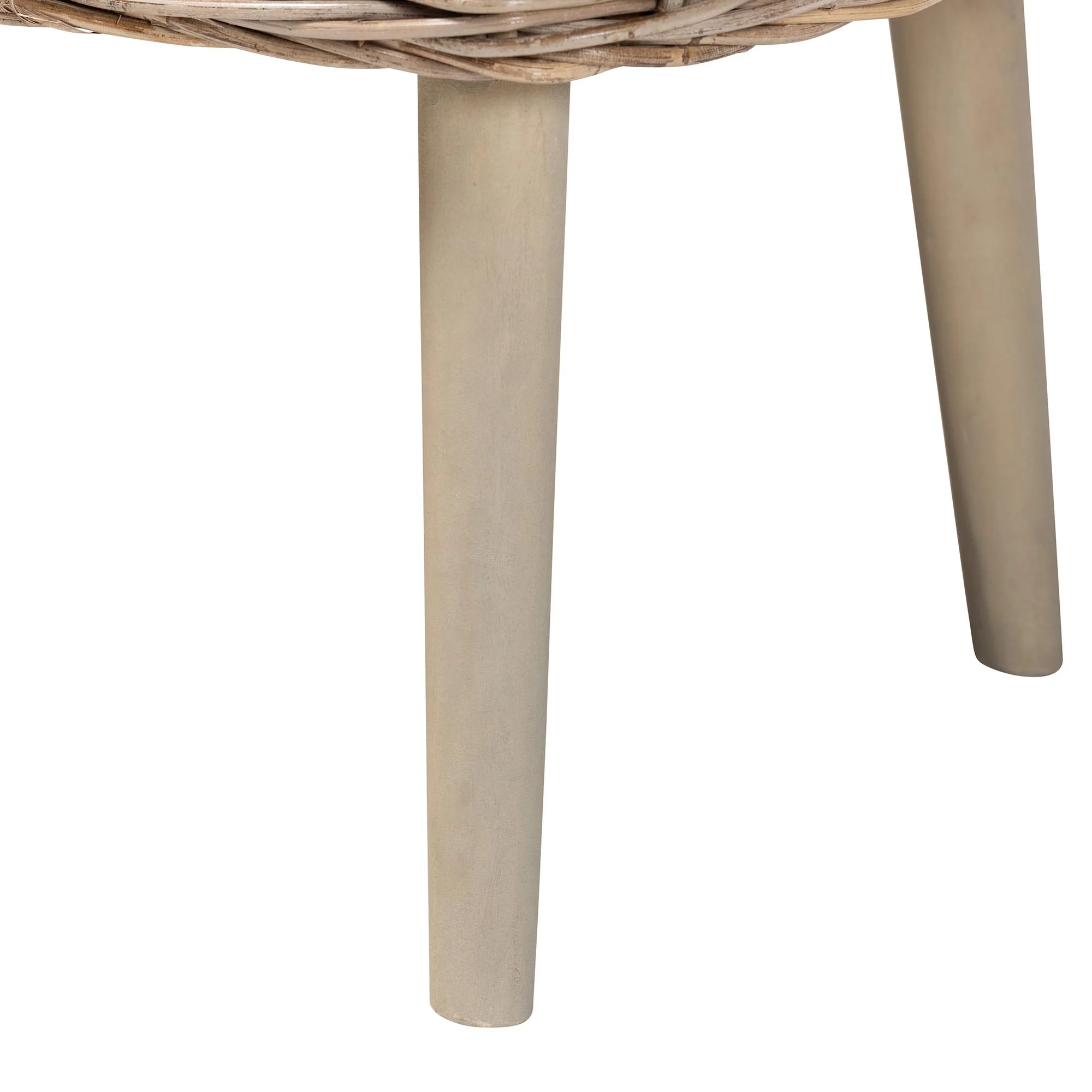 Baxton Studio bali & pari Raisa Modern Bohemian Natural Kubu Rattan and Grey Acacia Wood Accent Bench - Image 6