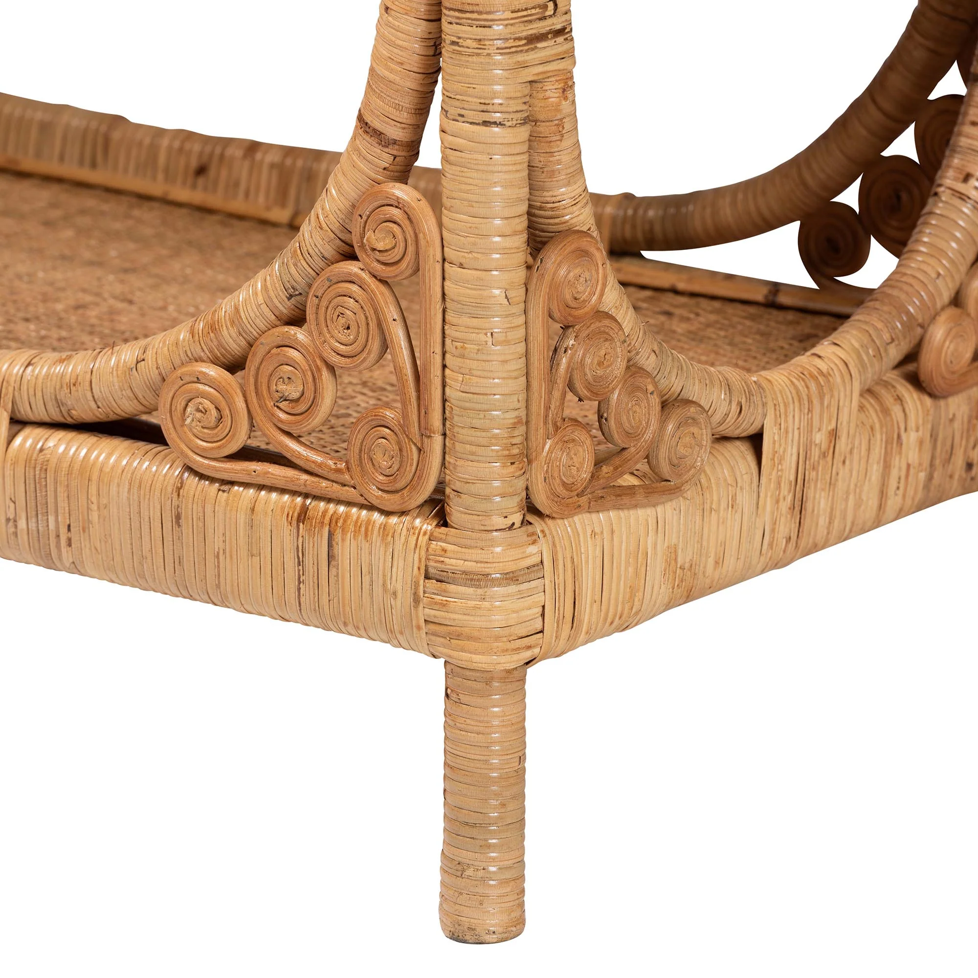 Baxton Studio bali & pari Ramona Modern Bohemian Light Honey Rattan Console Table - Image 6