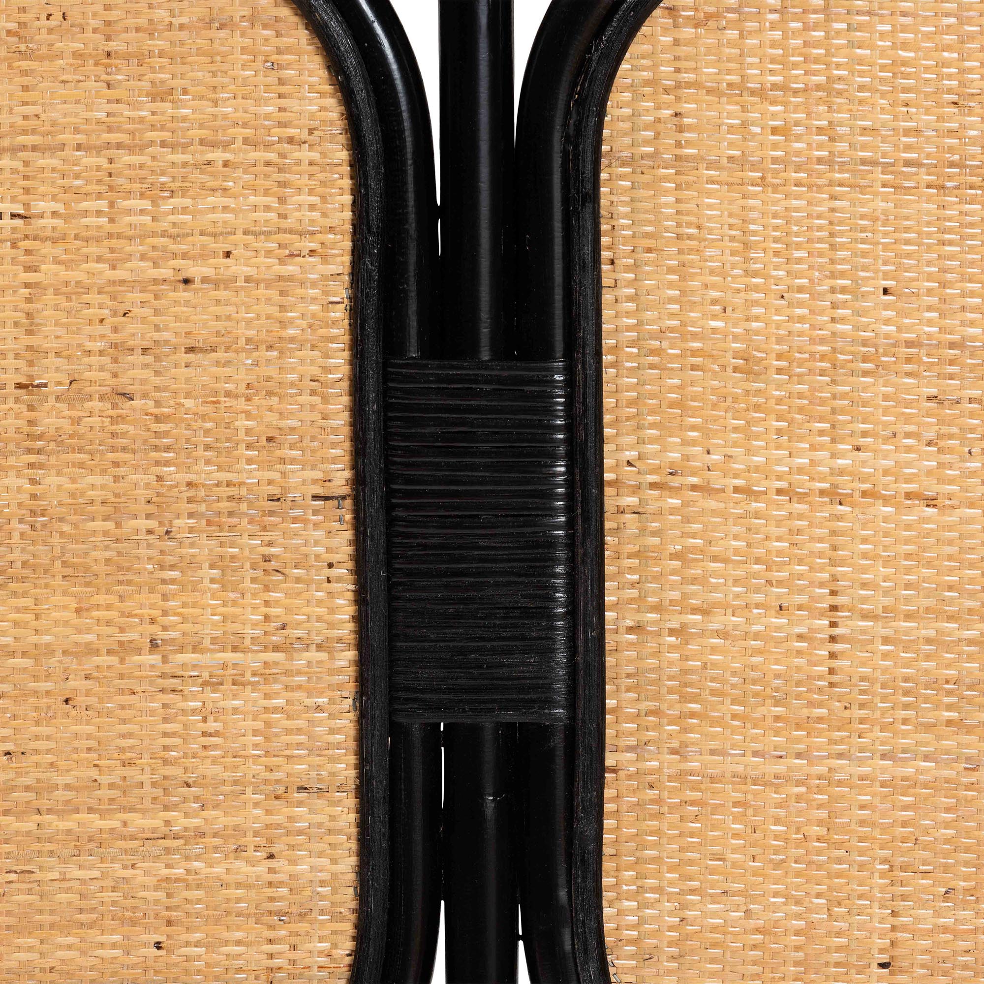 Baxton Studio bali & pari Ramsey Modern Bohemian Two-Tone Black and Natural Brown Rattan King Size Standalone Headboard - Image 4