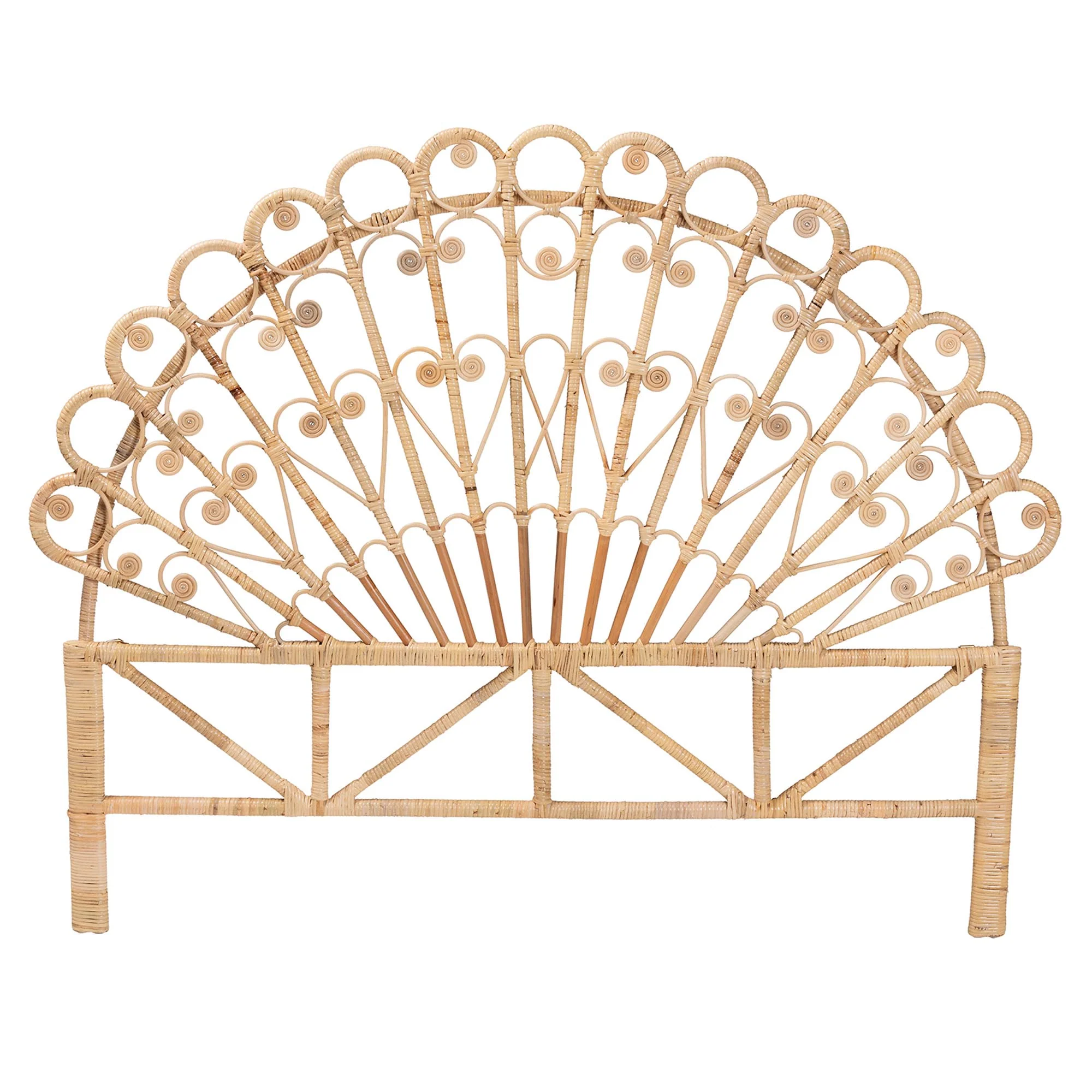 Baxton Studio bali & pari Rasima Modern Bohemian Natural Brown Rattan Queen Size Standalone Headboard - Image 3