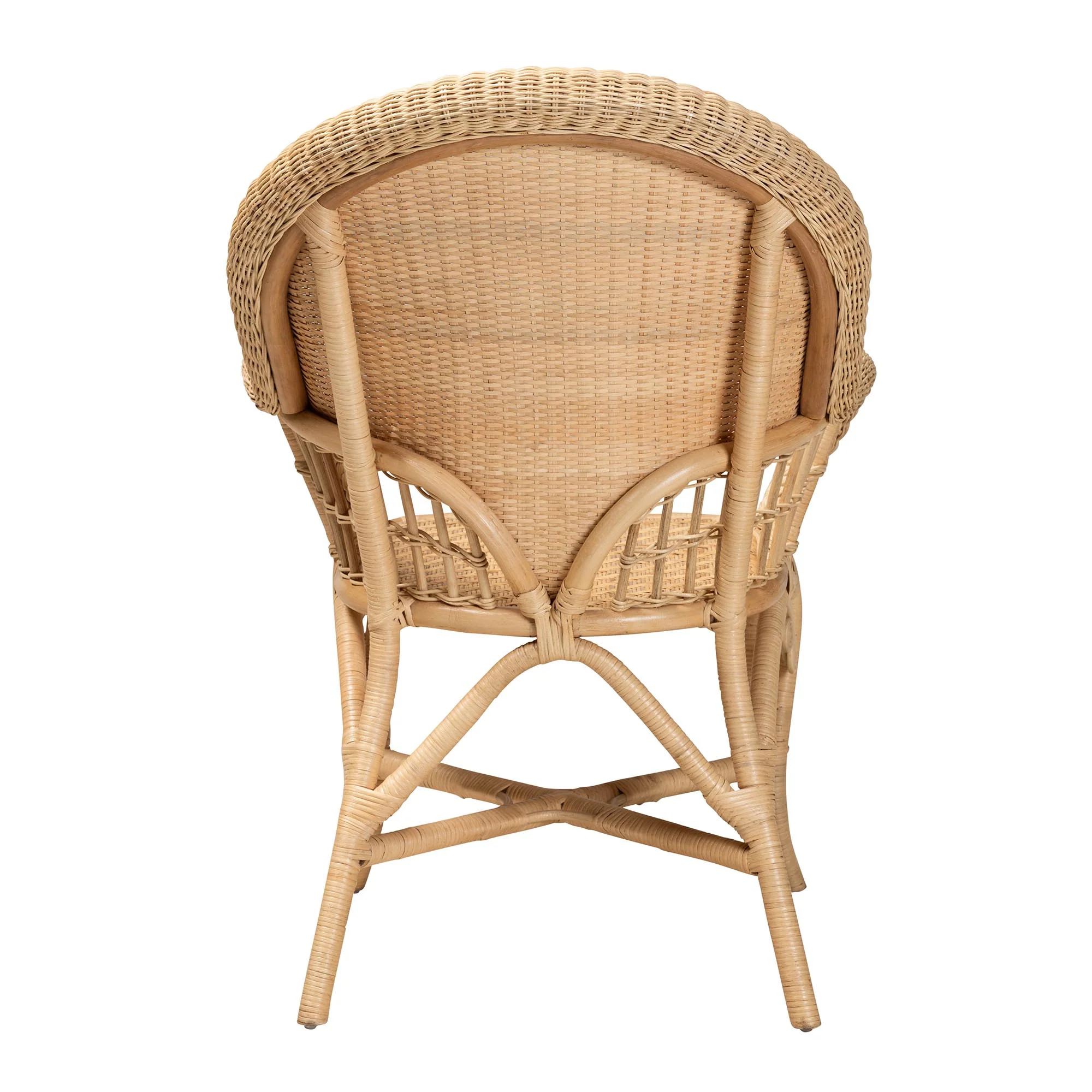 Baxton Studio bali & pari Ratu Modern Bohemian Natural Brown Rattan Accent Chair - Image 7