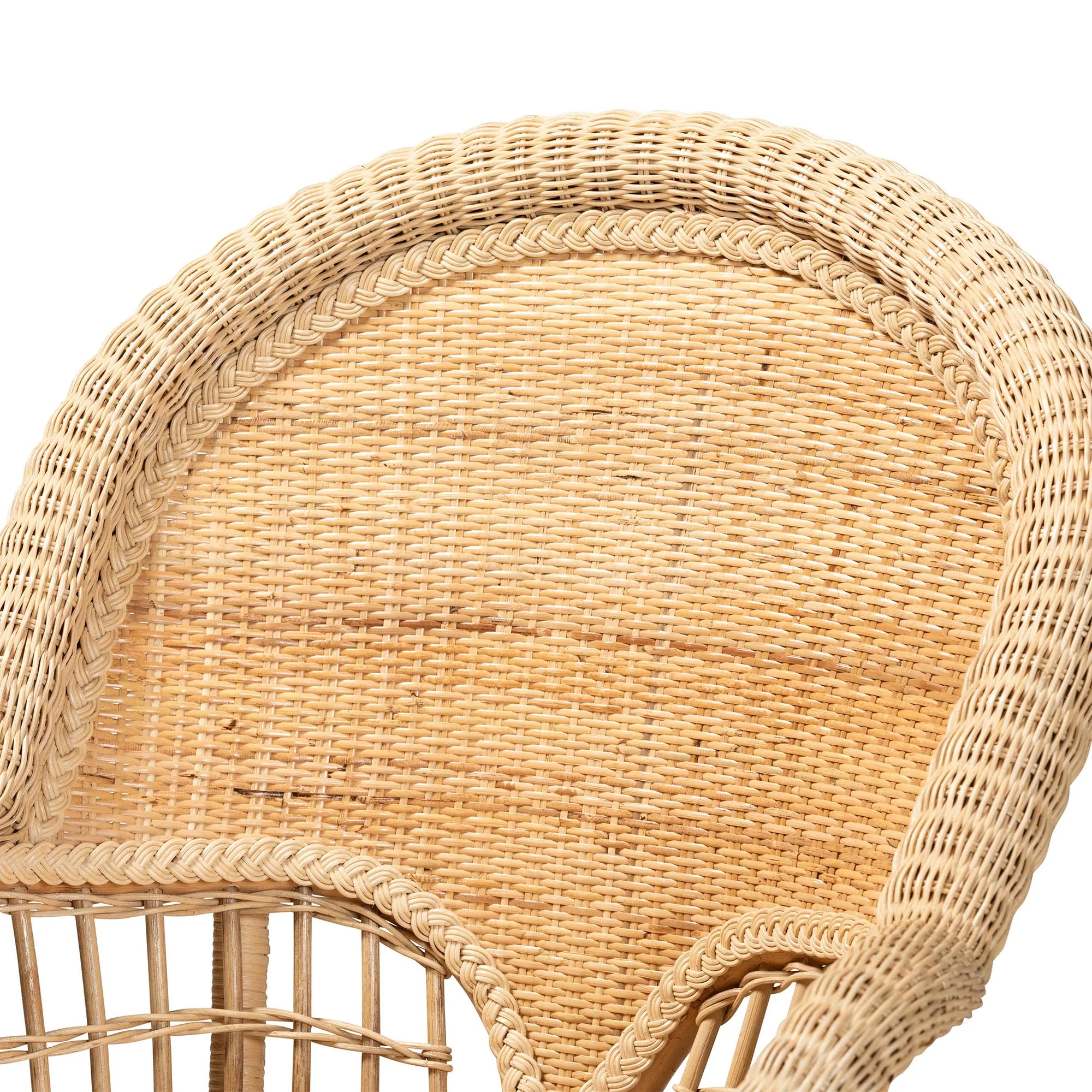 Baxton Studio bali & pari Ratu Modern Bohemian Natural Brown Rattan Accent Chair - Image 8