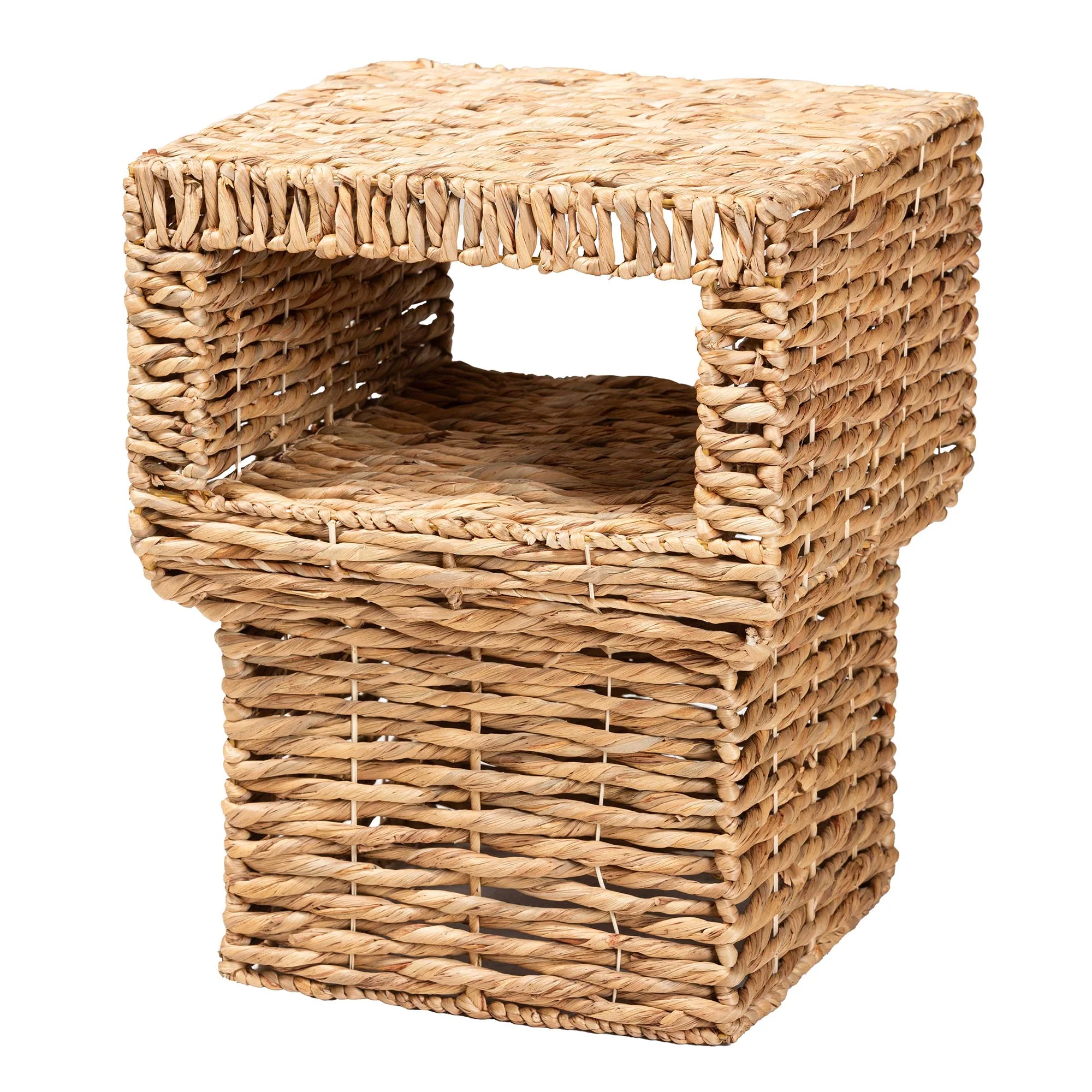 Baxton Studio bali & pari Raziel Modern Bohemian Natural Brown Seagrass and Wood End Table - Image 2
