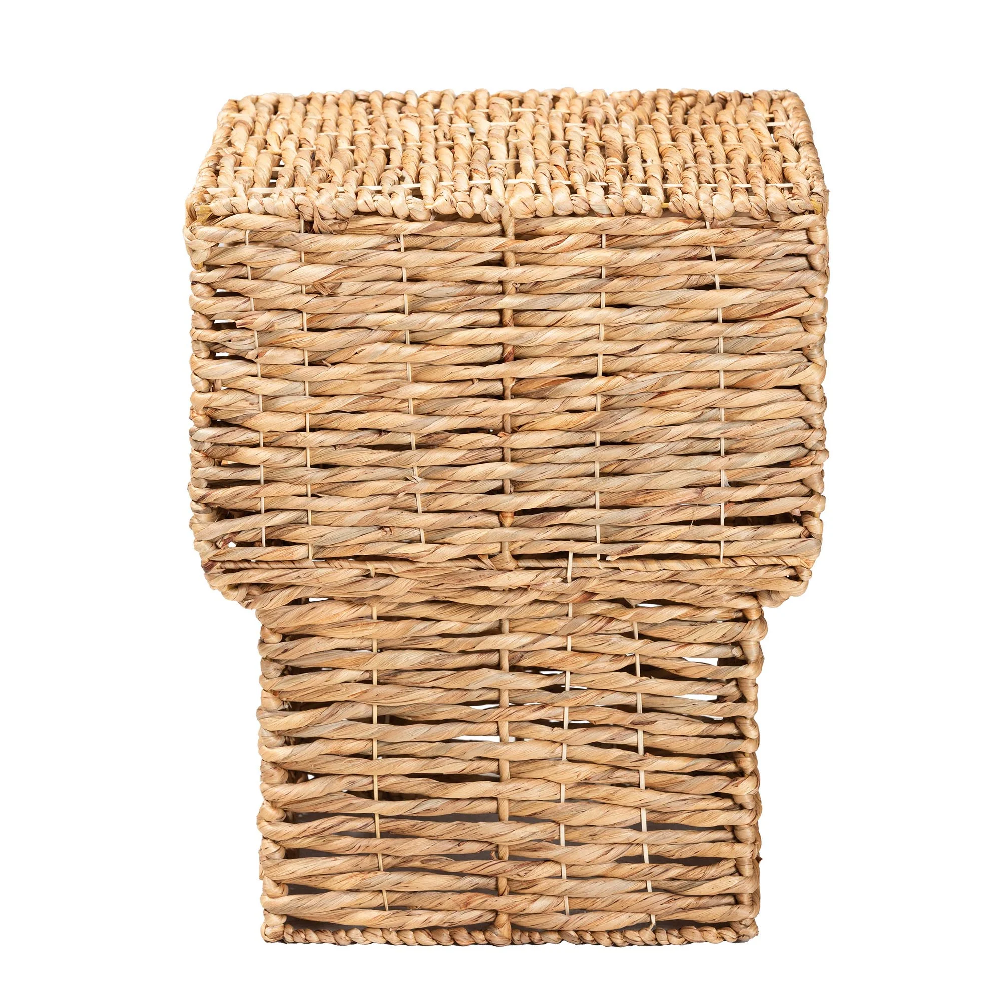 Baxton Studio bali & pari Raziel Modern Bohemian Natural Brown Seagrass and Wood End Table - Image 4