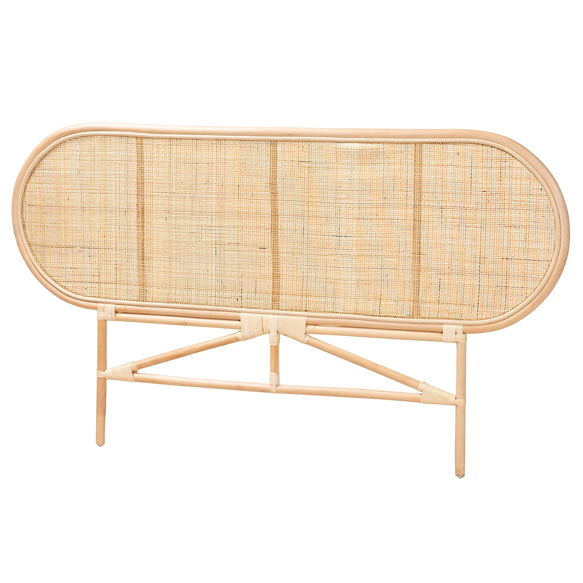 Baxton Studio bali & pari Reegan Modern Bohemian Natural Brown Rattan Queen Size Standalone Headboard - Image 3