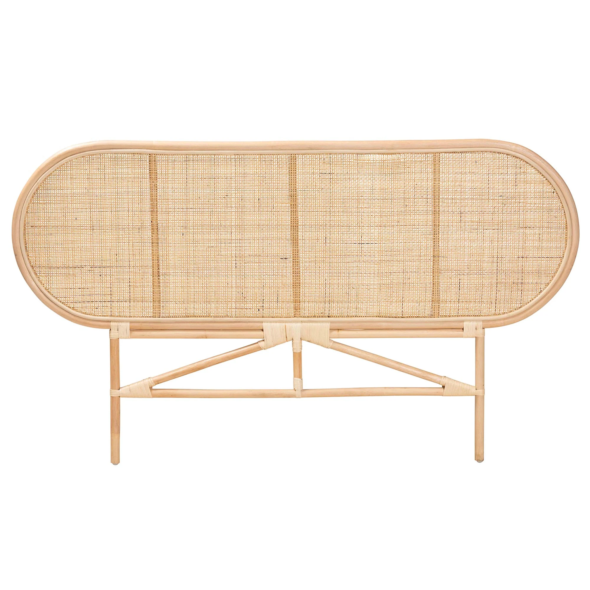 Baxton Studio bali & pari Reegan Modern Bohemian Natural Brown Rattan Queen Size Standalone Headboard - Image 4
