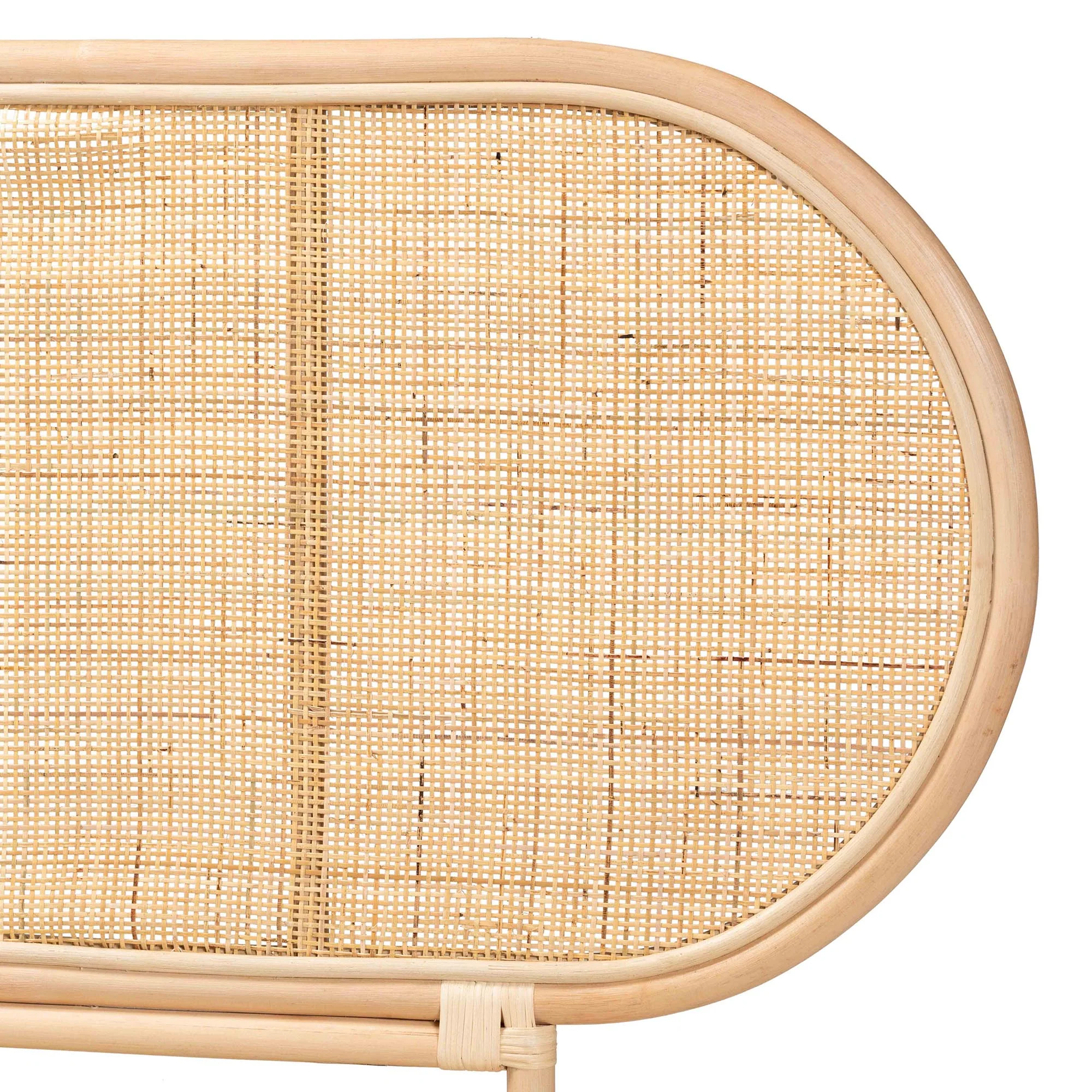 Baxton Studio bali & pari Reegan Modern Bohemian Natural Brown Rattan Queen Size Standalone Headboard - Image 5