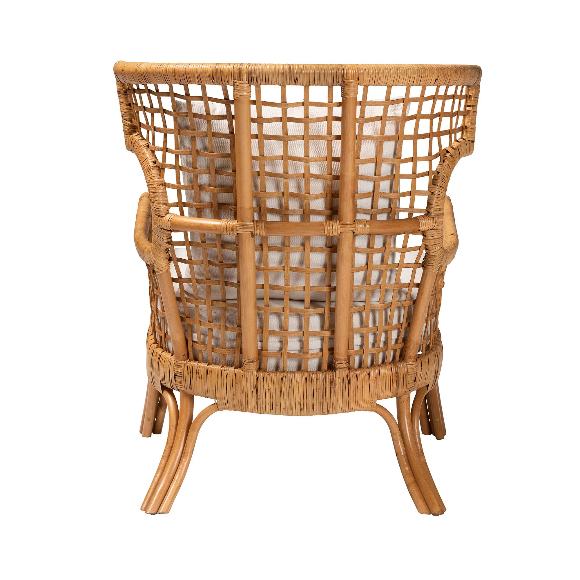 Baxton Studio bali & pari Regina Bohemian Light Honey Rattan Arm Chair - Image 7