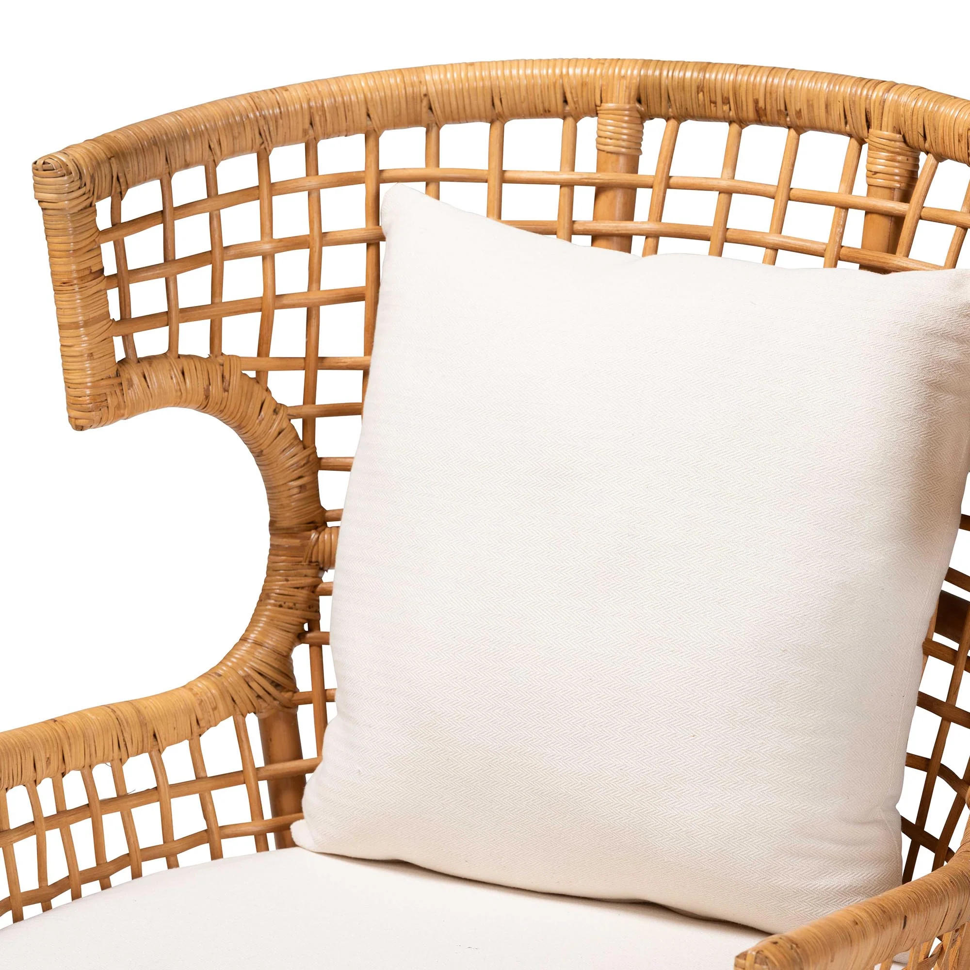 Baxton Studio bali & pari Regina Bohemian Light Honey Rattan Arm Chair - Image 8