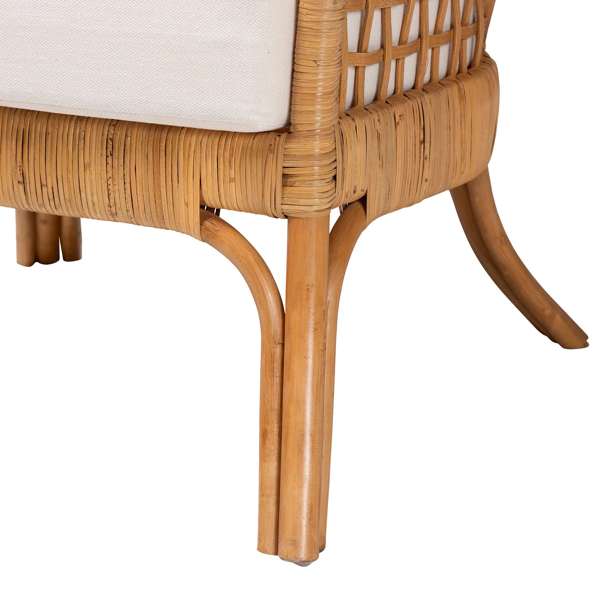 Baxton Studio bali & pari Regina Bohemian Light Honey Rattan Arm Chair - Image 9