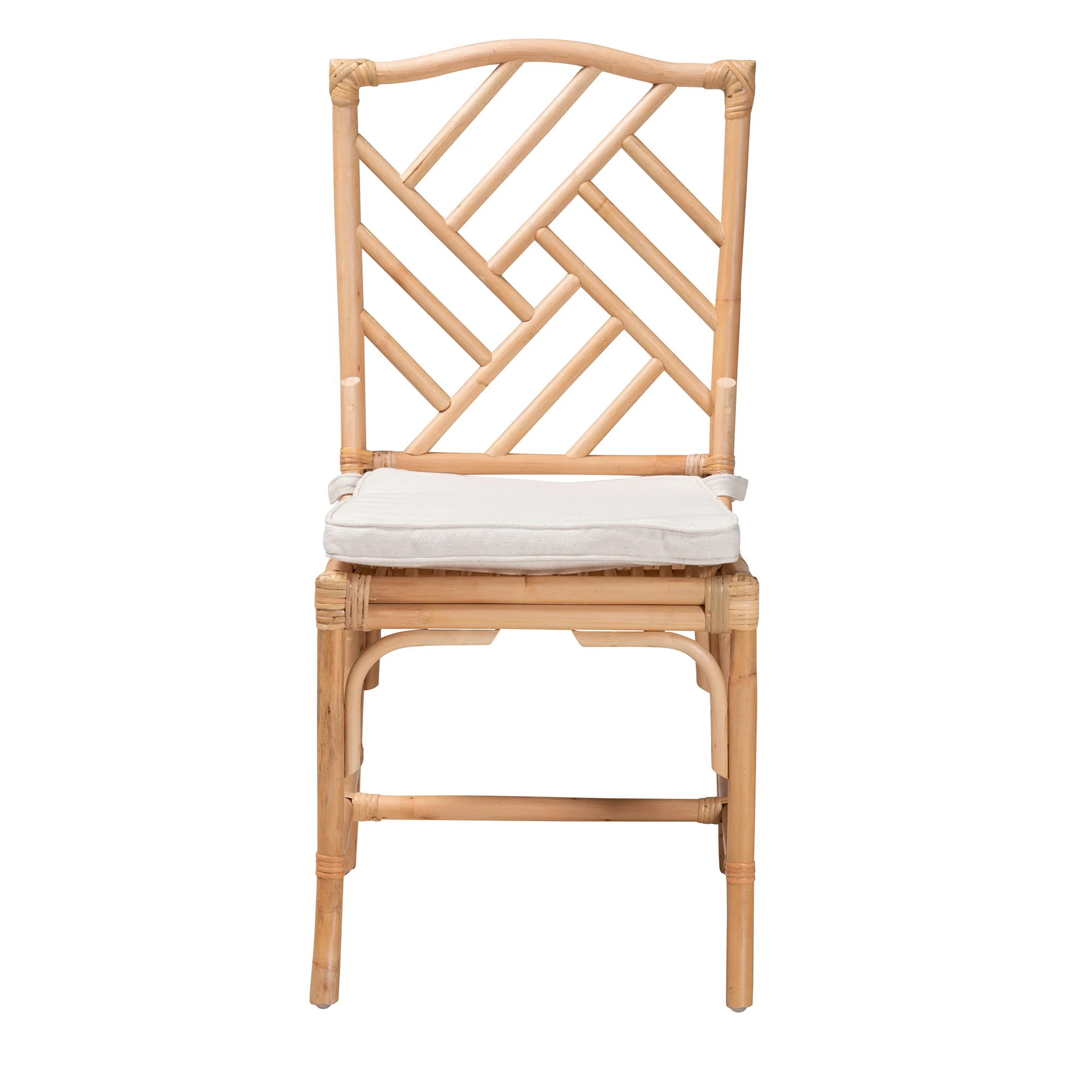 Baxton Studio bali & pari Rio Modern Bohemian Natural Brown Rattan Dining Chair - Image 3