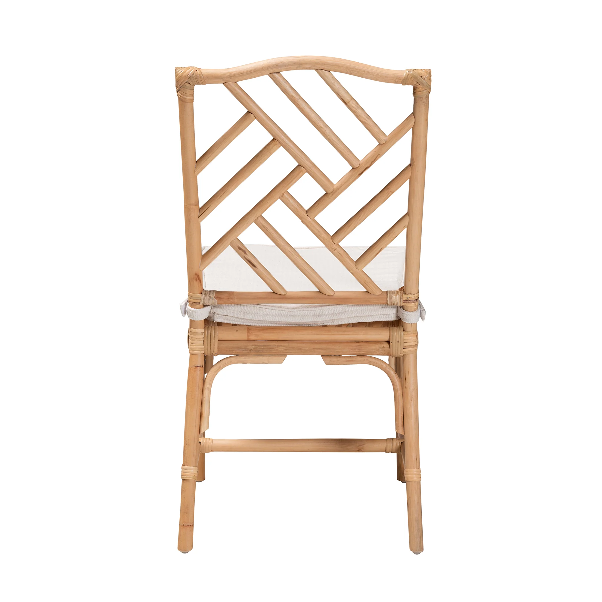 Baxton Studio bali & pari Rio Modern Bohemian Natural Brown Rattan Dining Chair - Image 5