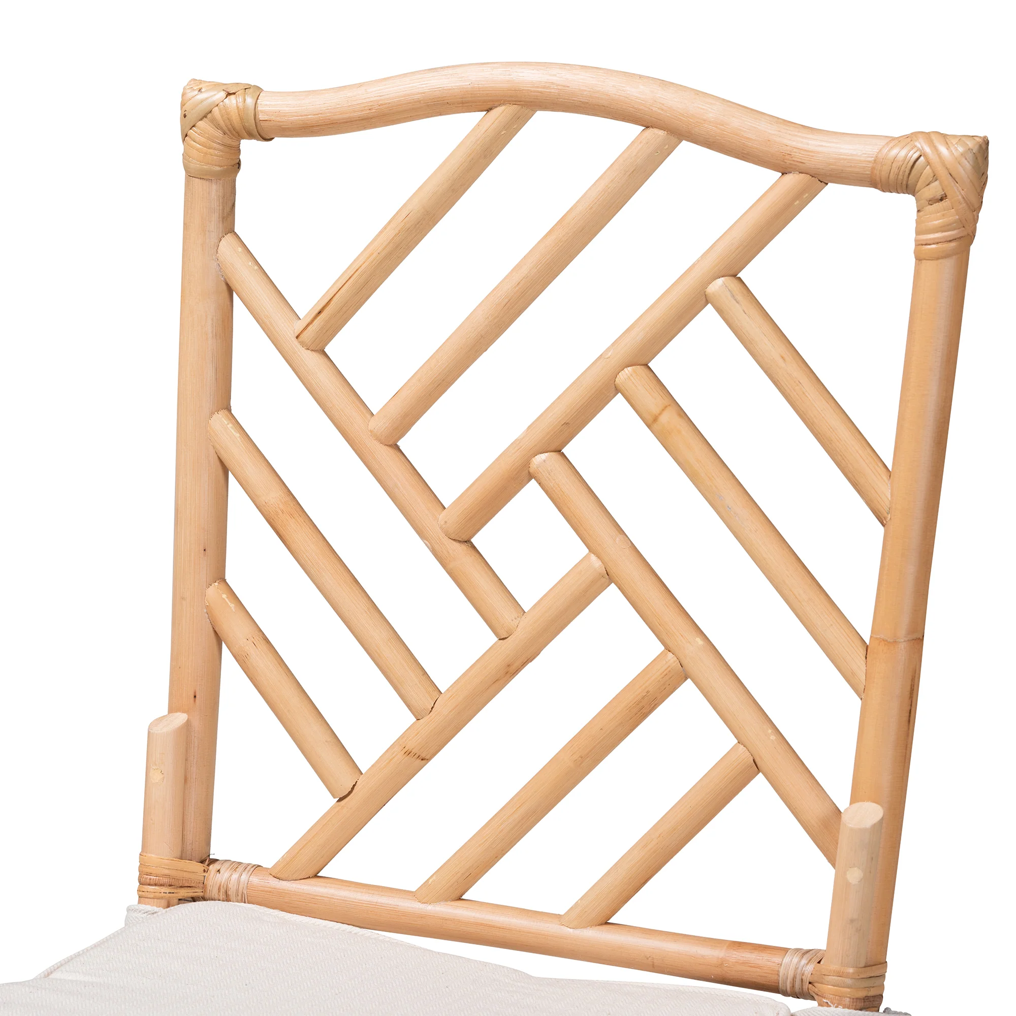 Baxton Studio bali & pari Rio Modern Bohemian Natural Brown Rattan Dining Chair - Image 6