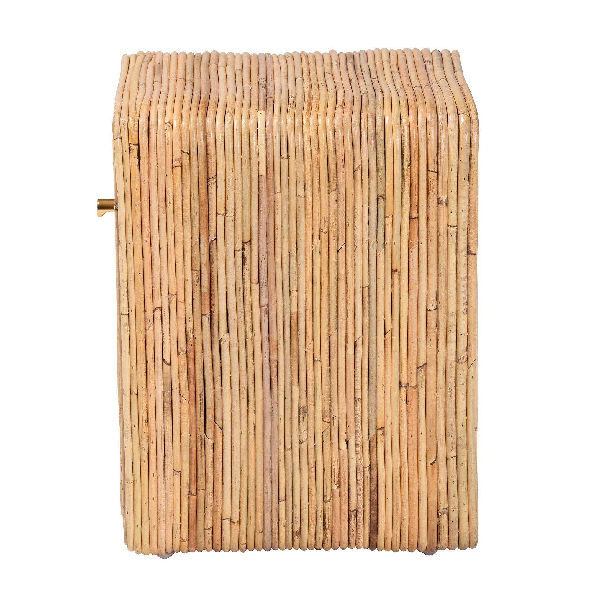 Baxton Studio bali & pari Rosina Bohemian Natural Rattan 1-Drawer Nightstand - Image 7