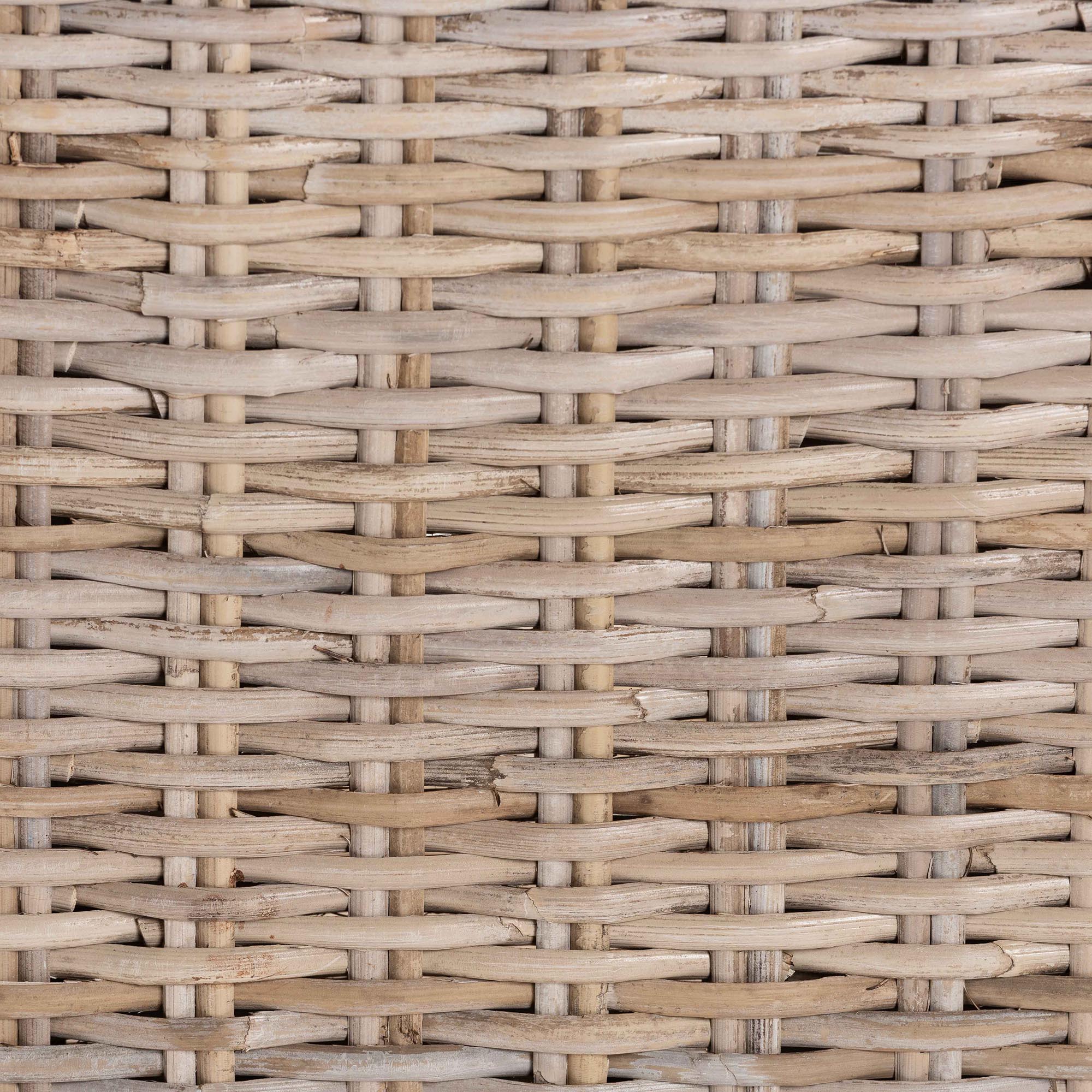 Baxton Studio bali & pari Santiago Bohemian Grey Natural Kubu Rattan and Mango Wood Dining Chair - Image 8
