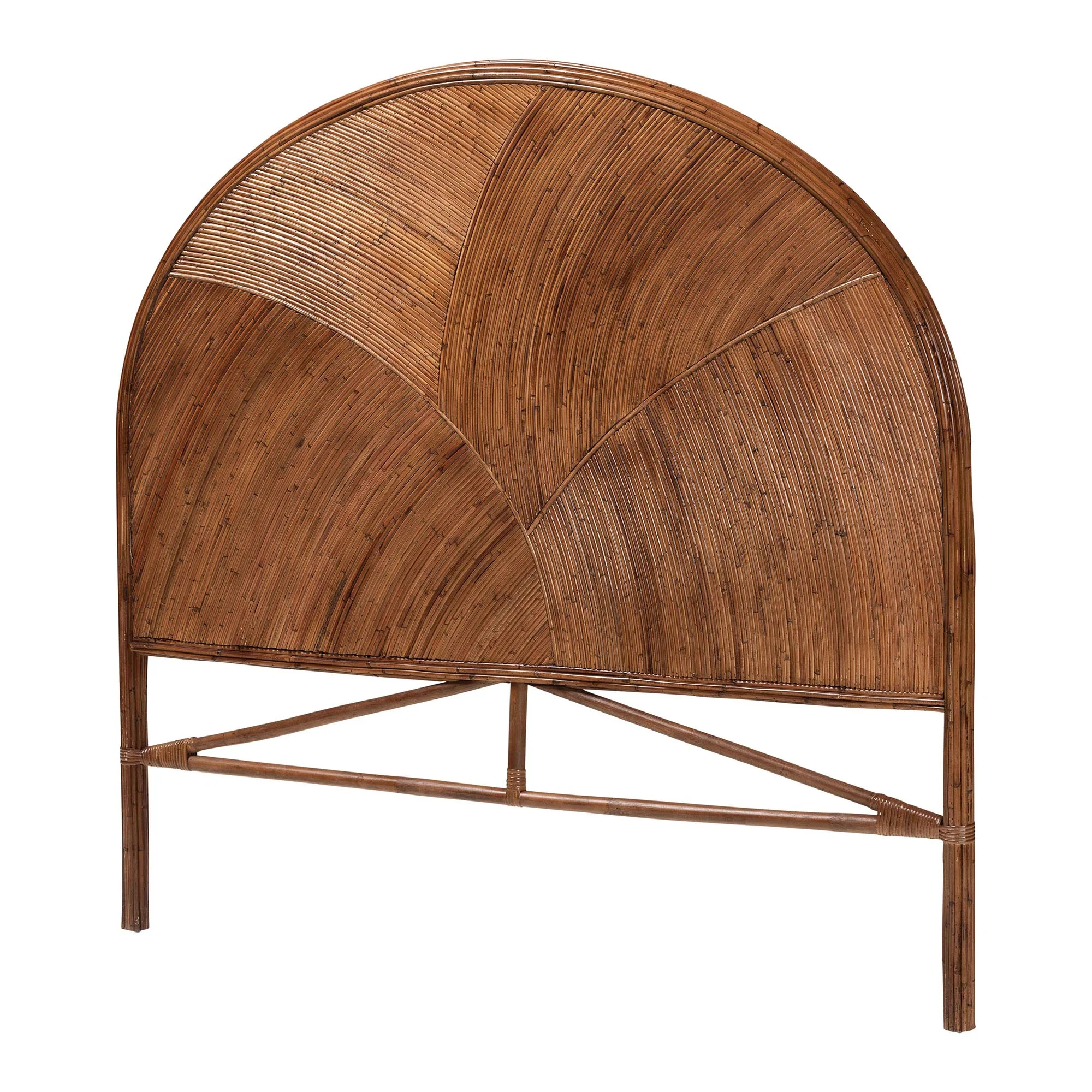 Baxton Studio bali & pari Seana Bohemian Dark Brown Rattan Queen Size Standalone Headboard - Image 2