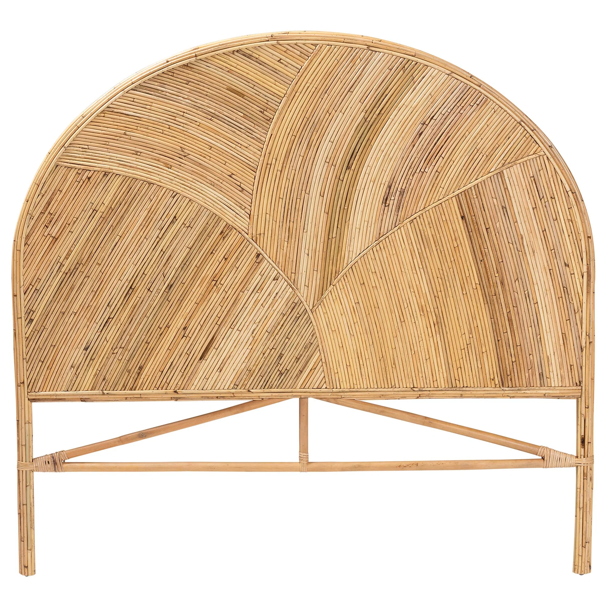 Baxton Studio bali & pari Seana Bohemian Honey Rattan King Size Standalone Headboard - Image 5