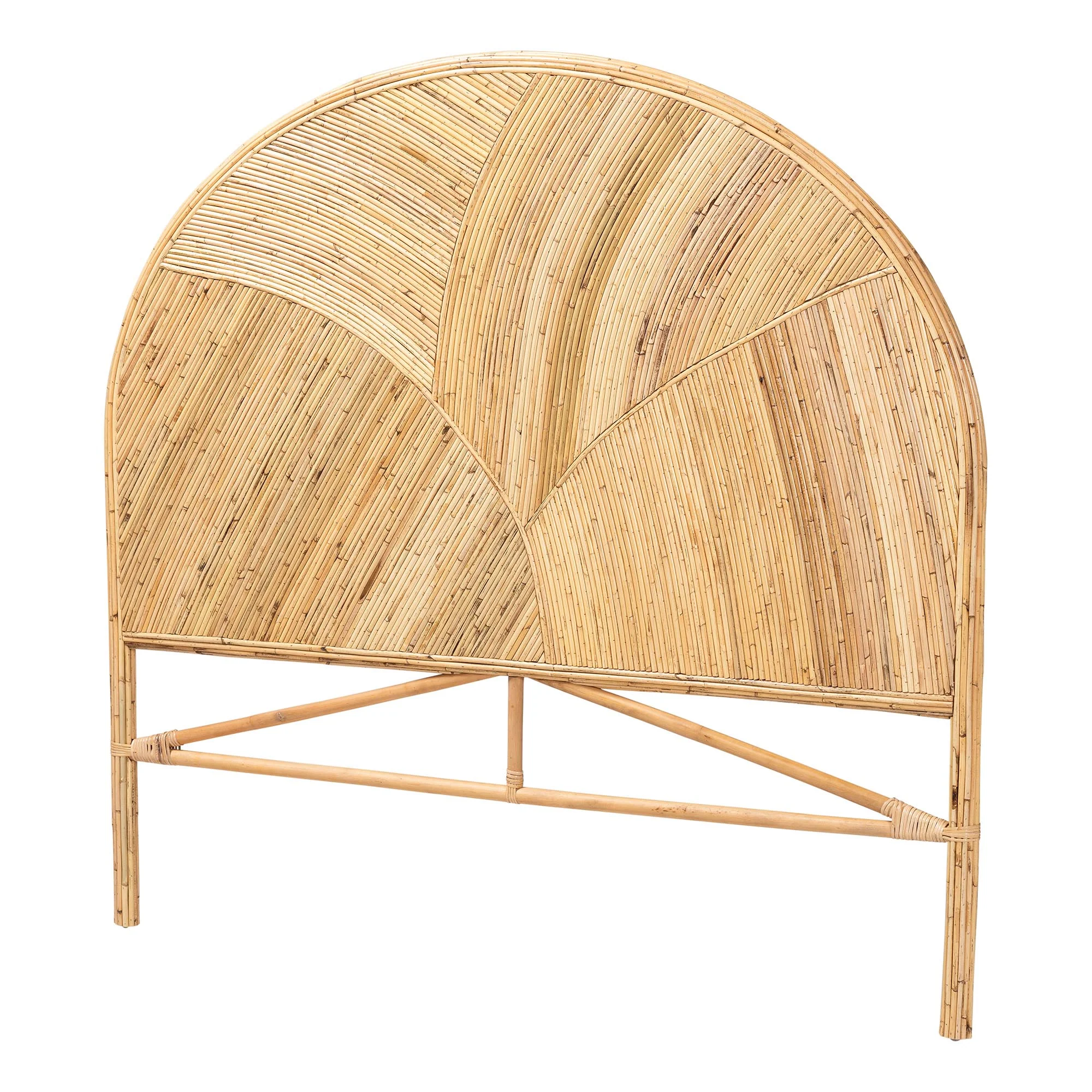 Baxton Studio bali & pari Seana Bohemian Honey Rattan Queen Size Standalone Headboard - Image 4