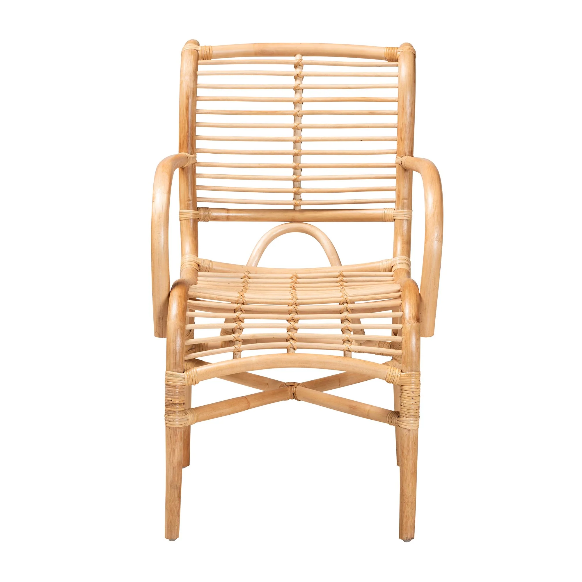 Baxton Studio bali & pari Seminyak Modern Bohemian Natural Rattan Lounge Chair - Image 5