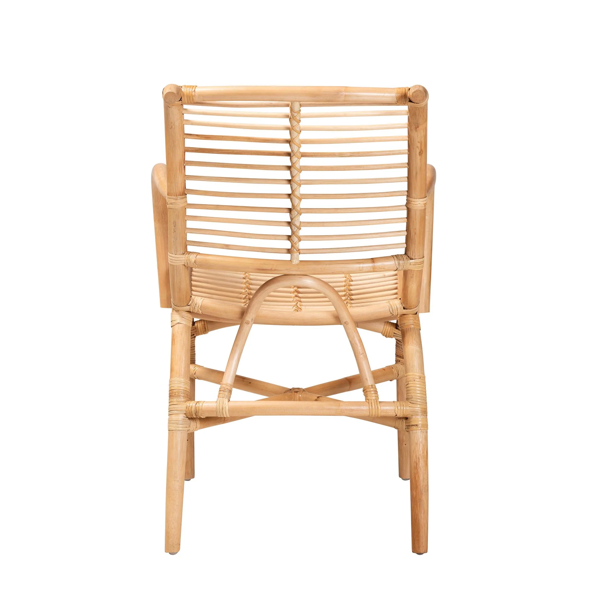 Baxton Studio bali & pari Seminyak Modern Bohemian Natural Rattan Lounge Chair - Image 7