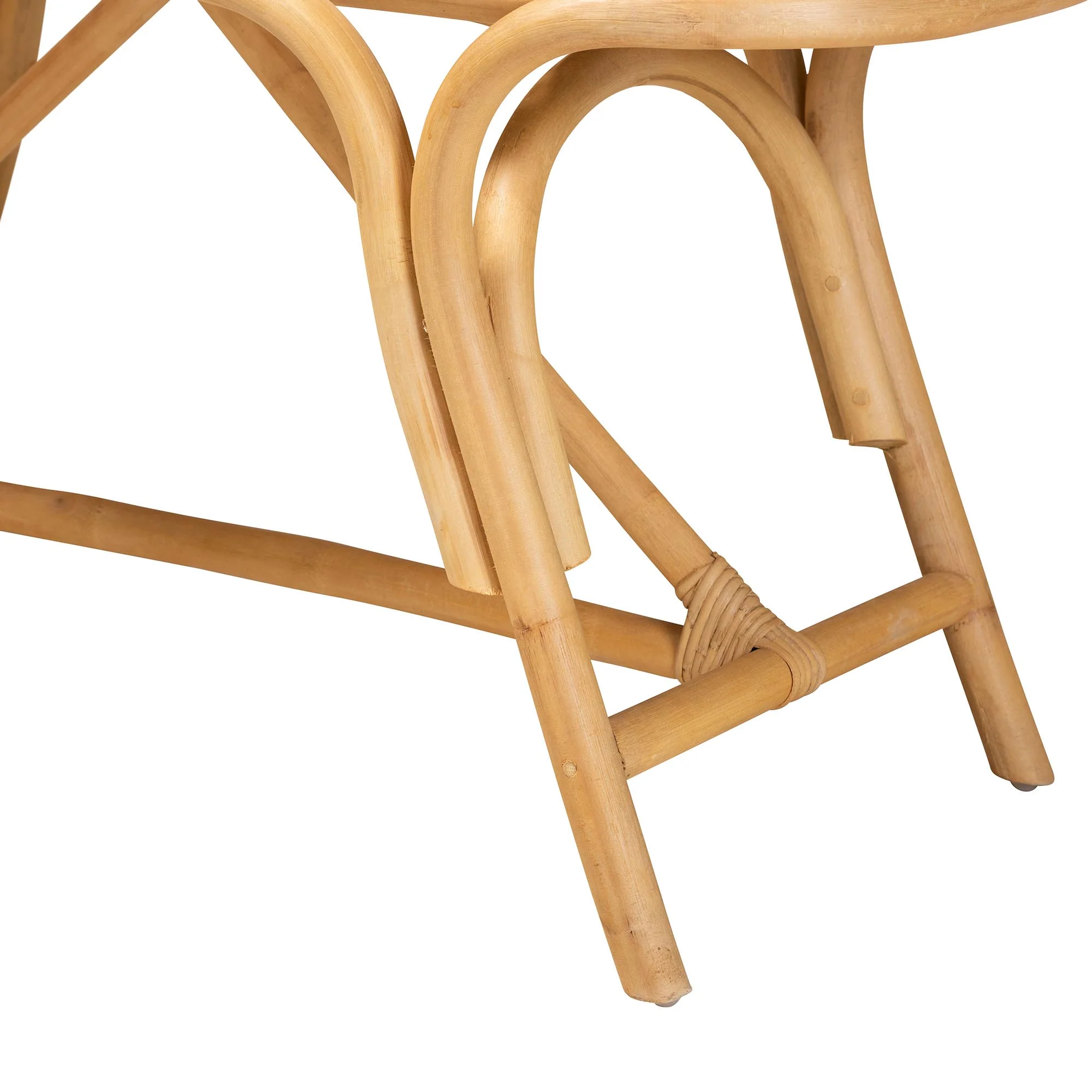 Baxton Studio bali & pari Septa Modern Bohemian Natural Brown Rattan Accent Bench - Image 6
