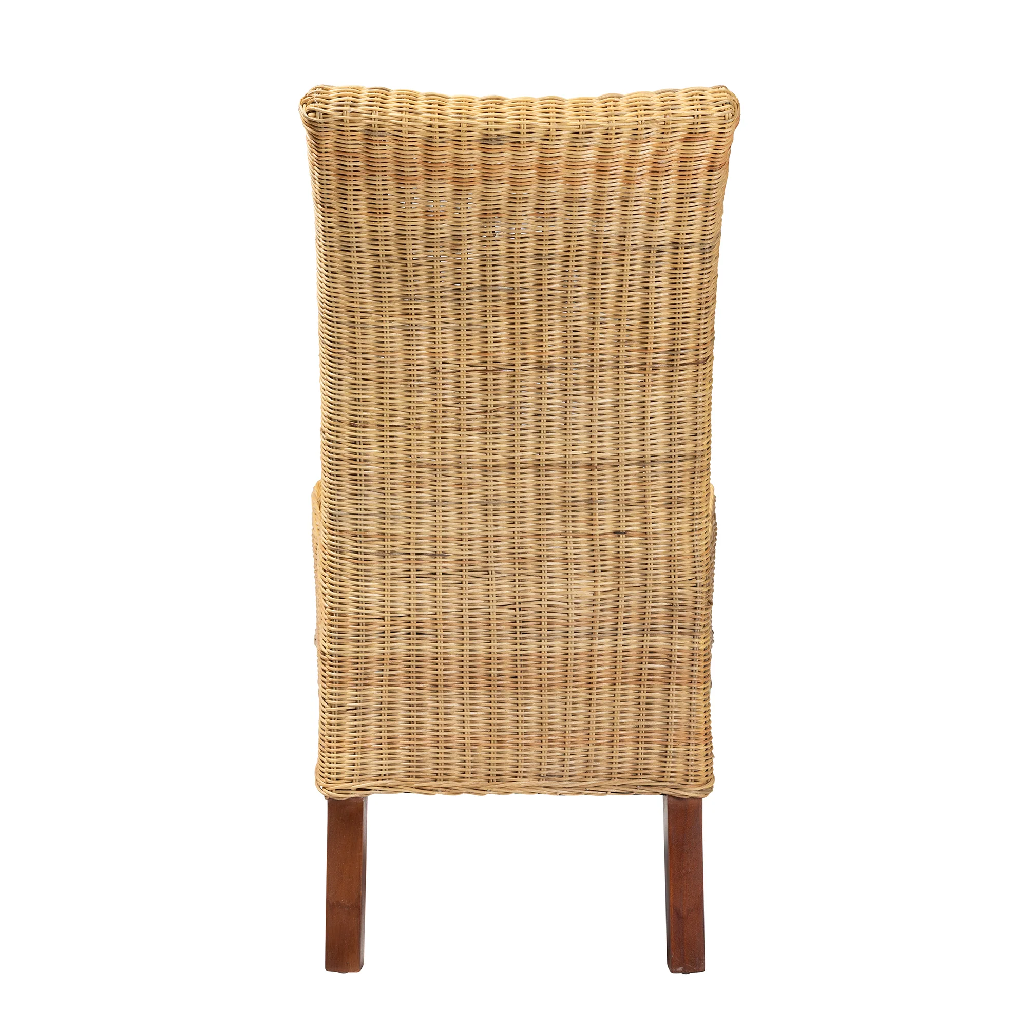 Baxton Studio bali & pari Shamara Modern Bohemian Natural Rattan and Mahogany Wood Dining Chair - Image 5
