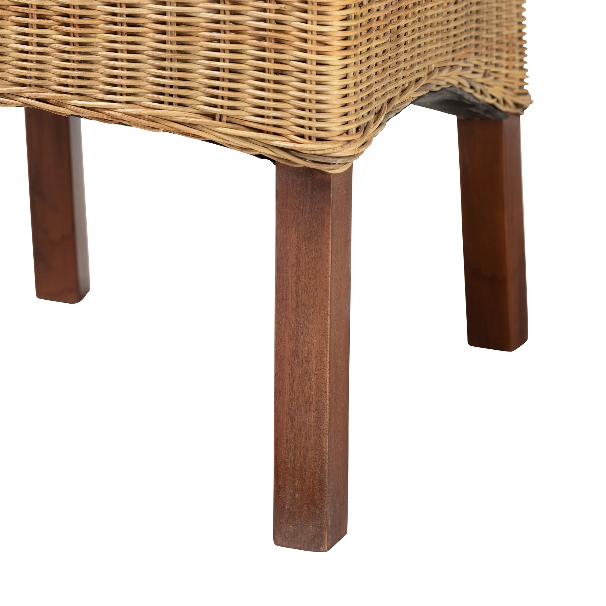 Baxton Studio bali & pari Shamara Modern Bohemian Natural Rattan and Mahogany Wood Dining Chair - Image 7