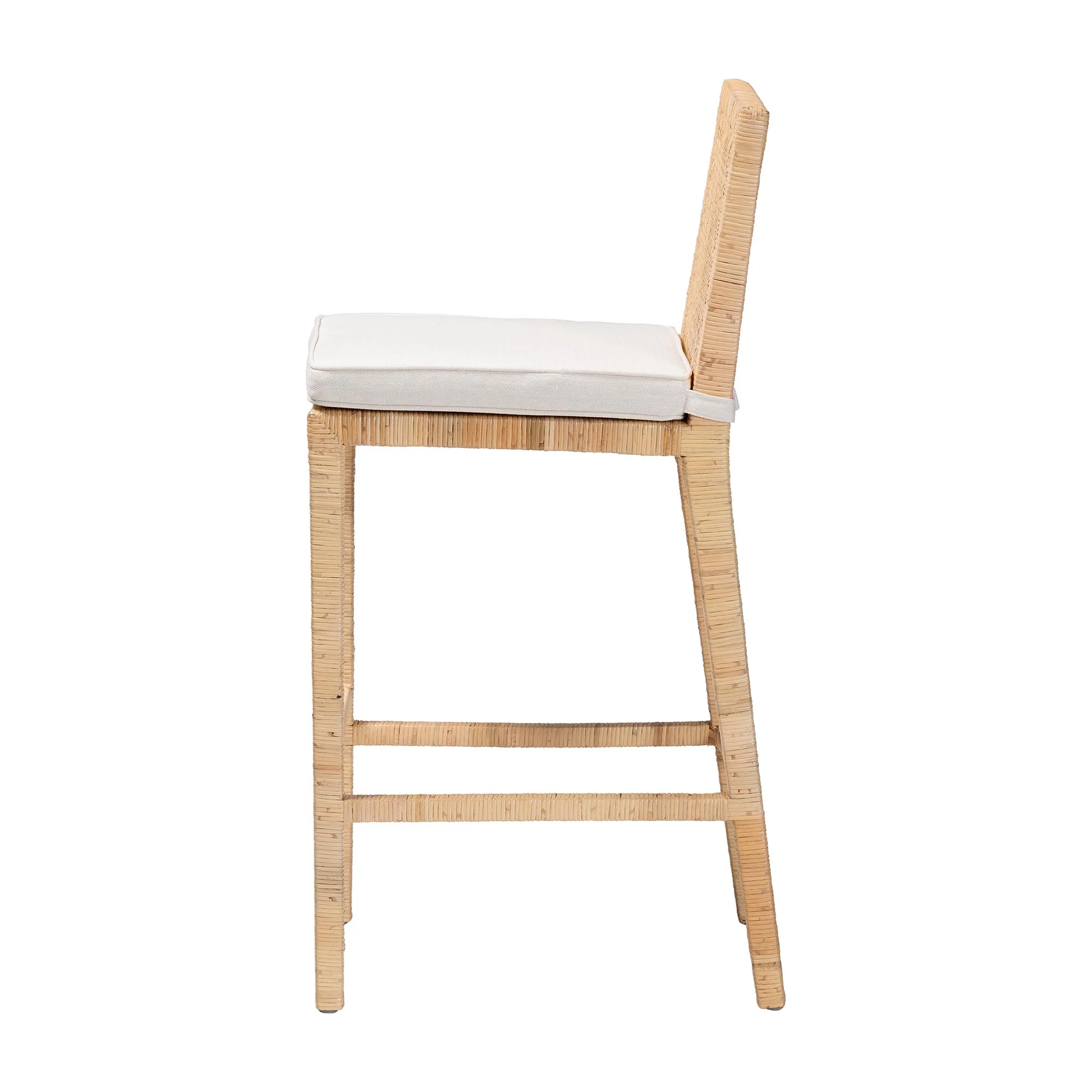 Baxton Studio bali & pari Sofia Bohemian Natural Rattan Bar Stool - Image 6