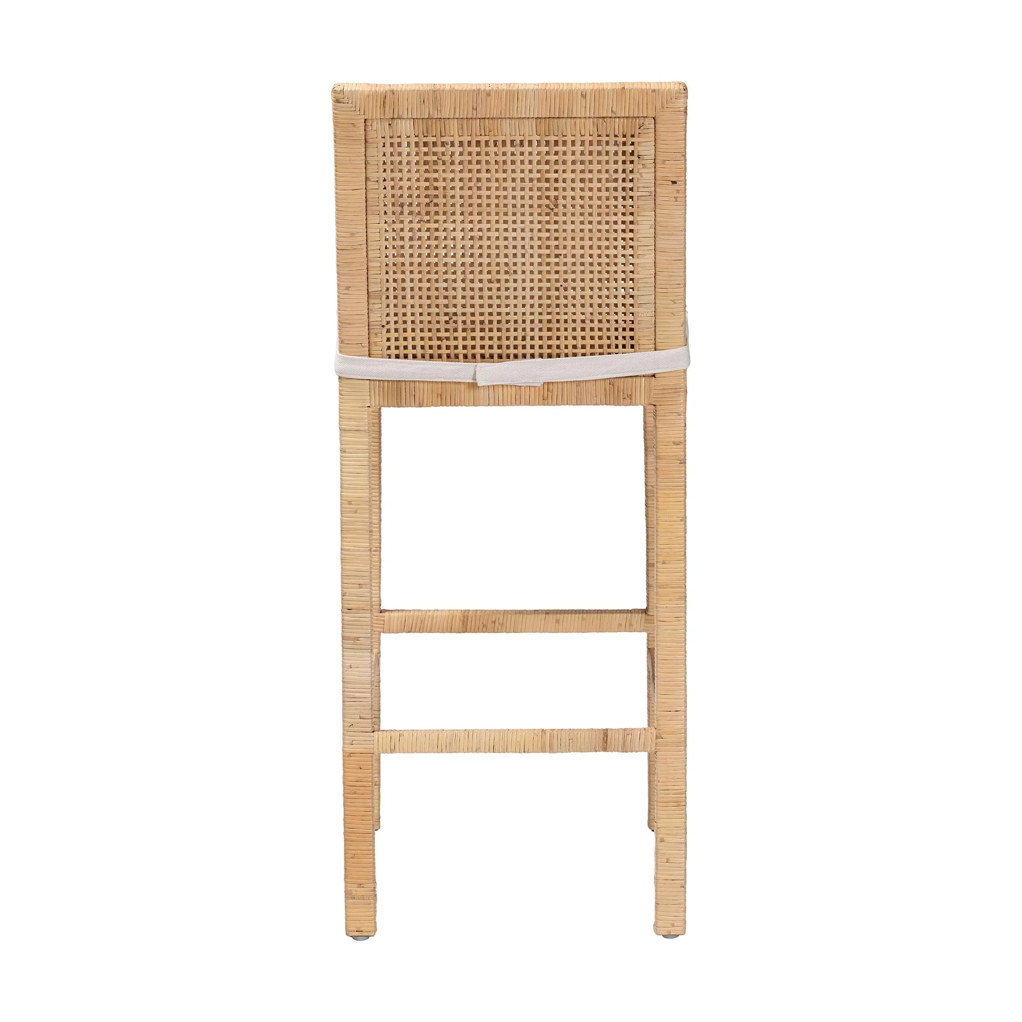 Baxton Studio bali & pari Sofia Bohemian Natural Rattan Bar Stool - Image 7