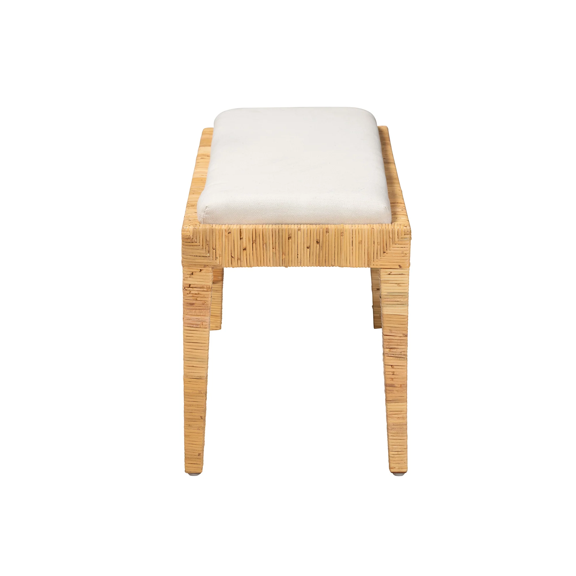 Baxton Studio bali & pari Sofia Modern Bohemian Natural Brown Rattan and Mahogany Wood Bench - Image 4