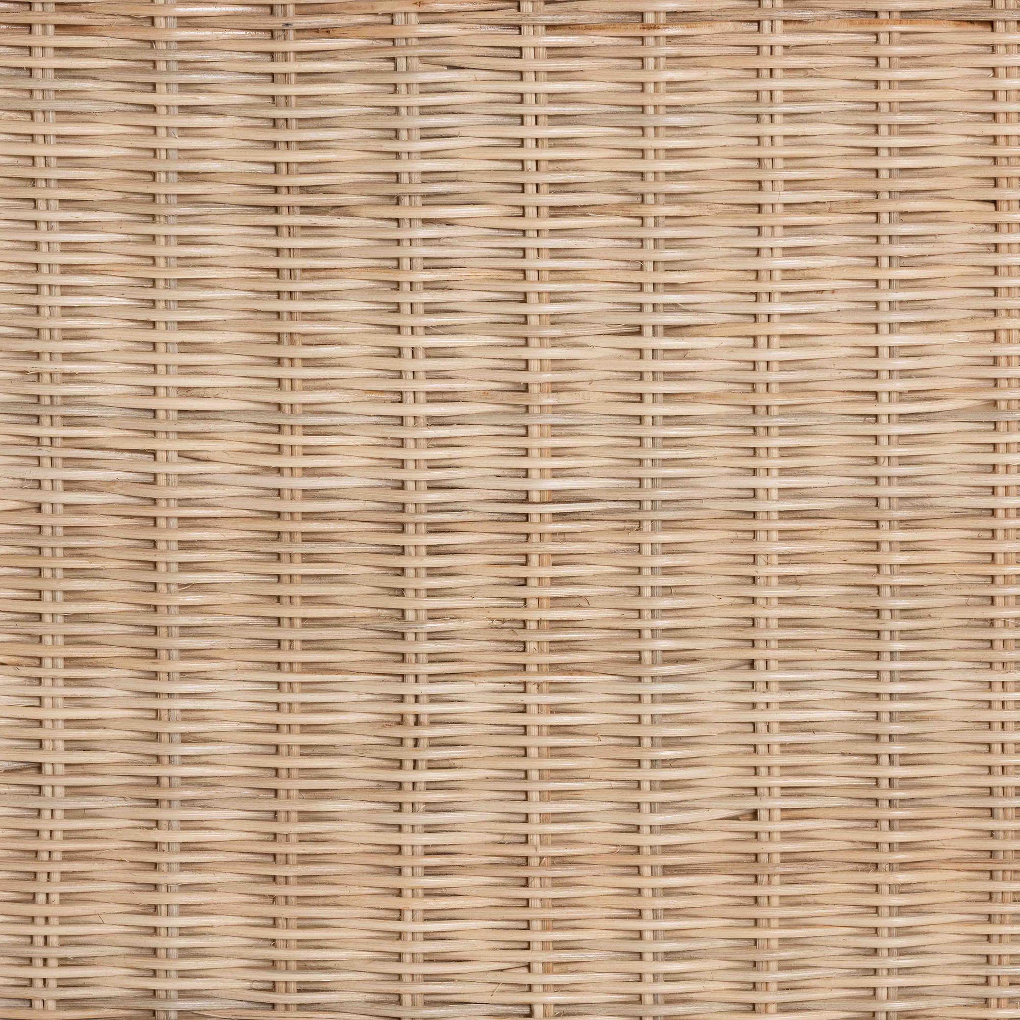 Baxton Studio bali & pari Sumana Bohemian Scallop Natural Rattan and Mahogany Side Table - Image 7