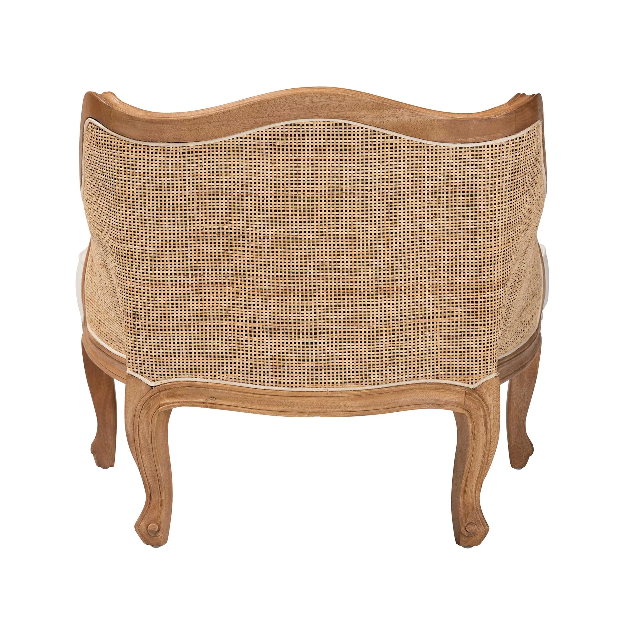 Baxton Studio bali & pari Sylvestra Traditional French Beige Fabric and Honey Oak Finished Wood Low Seat Accent Chair - Image 7