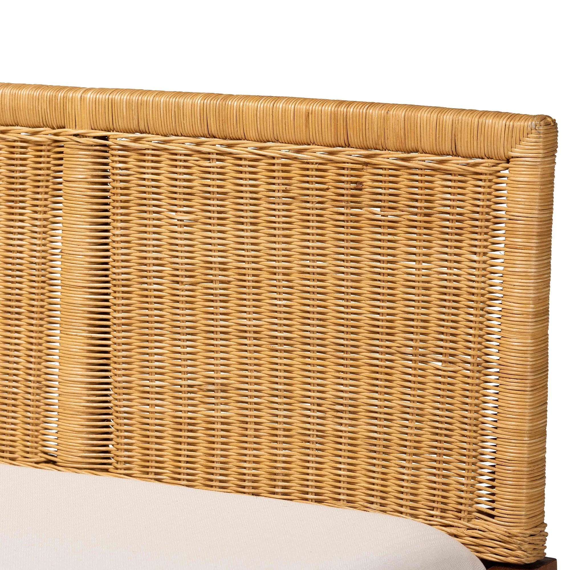 Baxton Studio bali & pari Tabanan Modern Bohemian Natural Brown Rattan and Brown Acacia Wood 3-Piece Dining Nook set - Image 8