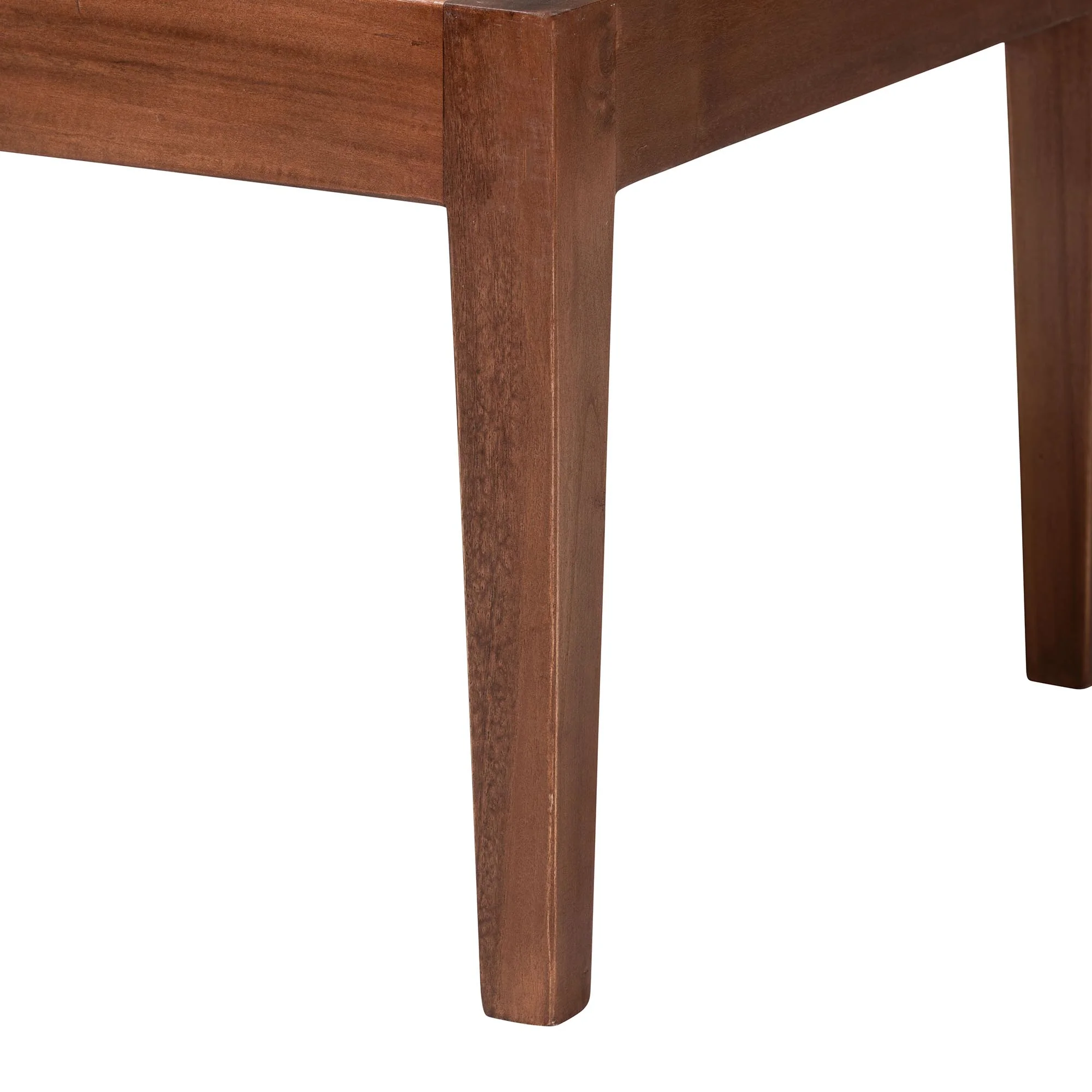 Baxton Studio bali & pari Tabanan Modern Bohemian Nautral Brown Rattan and Brown Acacia Wood 2-Piece Dining Nook Banquette Set - Image 6