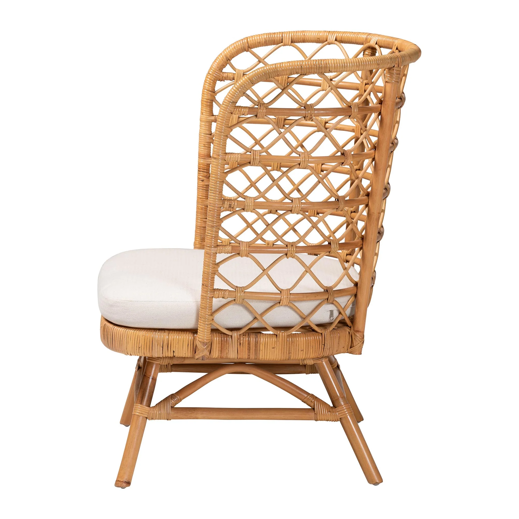 Baxton Studio bali & pari Tania Bohemian Light Honey Rattan Accent Chair - Image 6