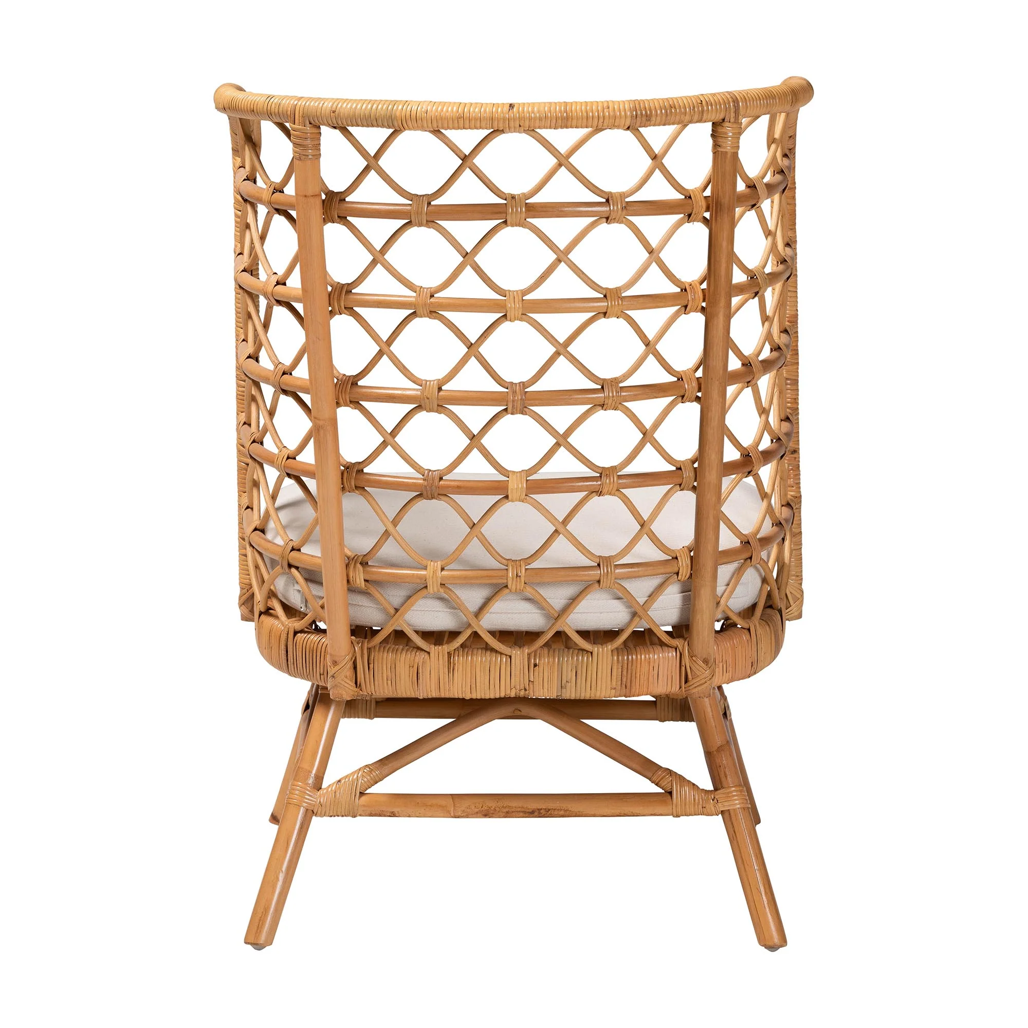 Baxton Studio bali & pari Tania Bohemian Light Honey Rattan Accent Chair - Image 7