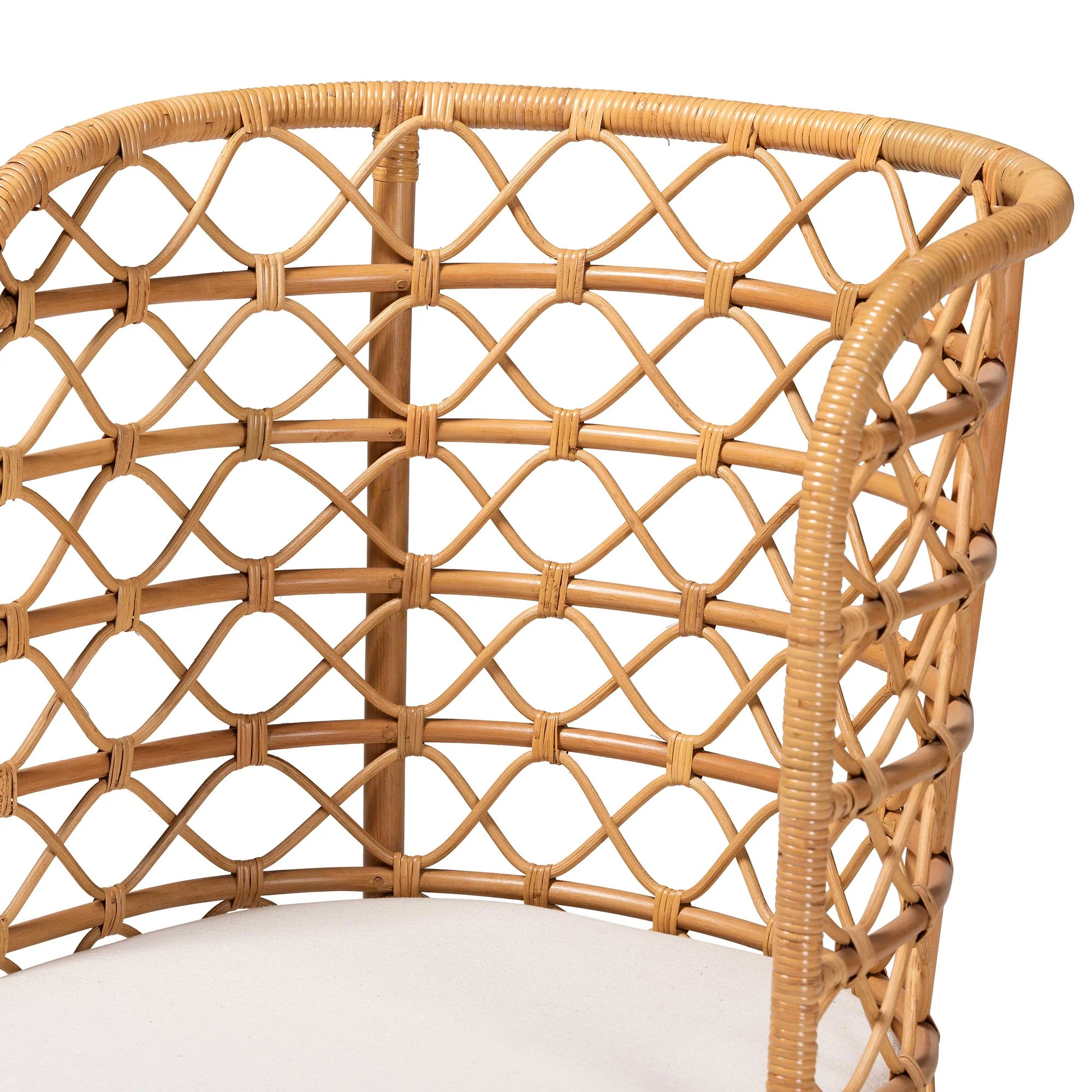 Baxton Studio bali & pari Tania Bohemian Light Honey Rattan Accent Chair - Image 8
