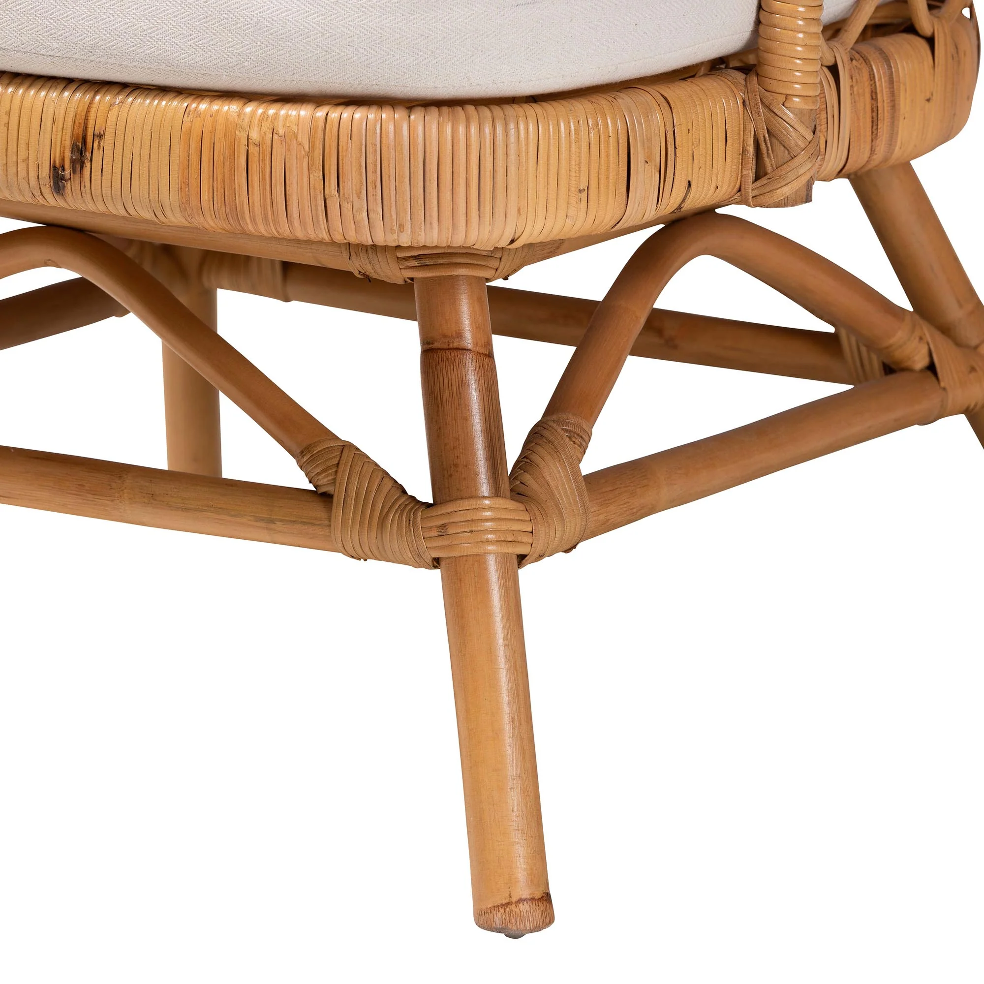Baxton Studio bali & pari Tania Bohemian Light Honey Rattan Accent Chair - Image 9