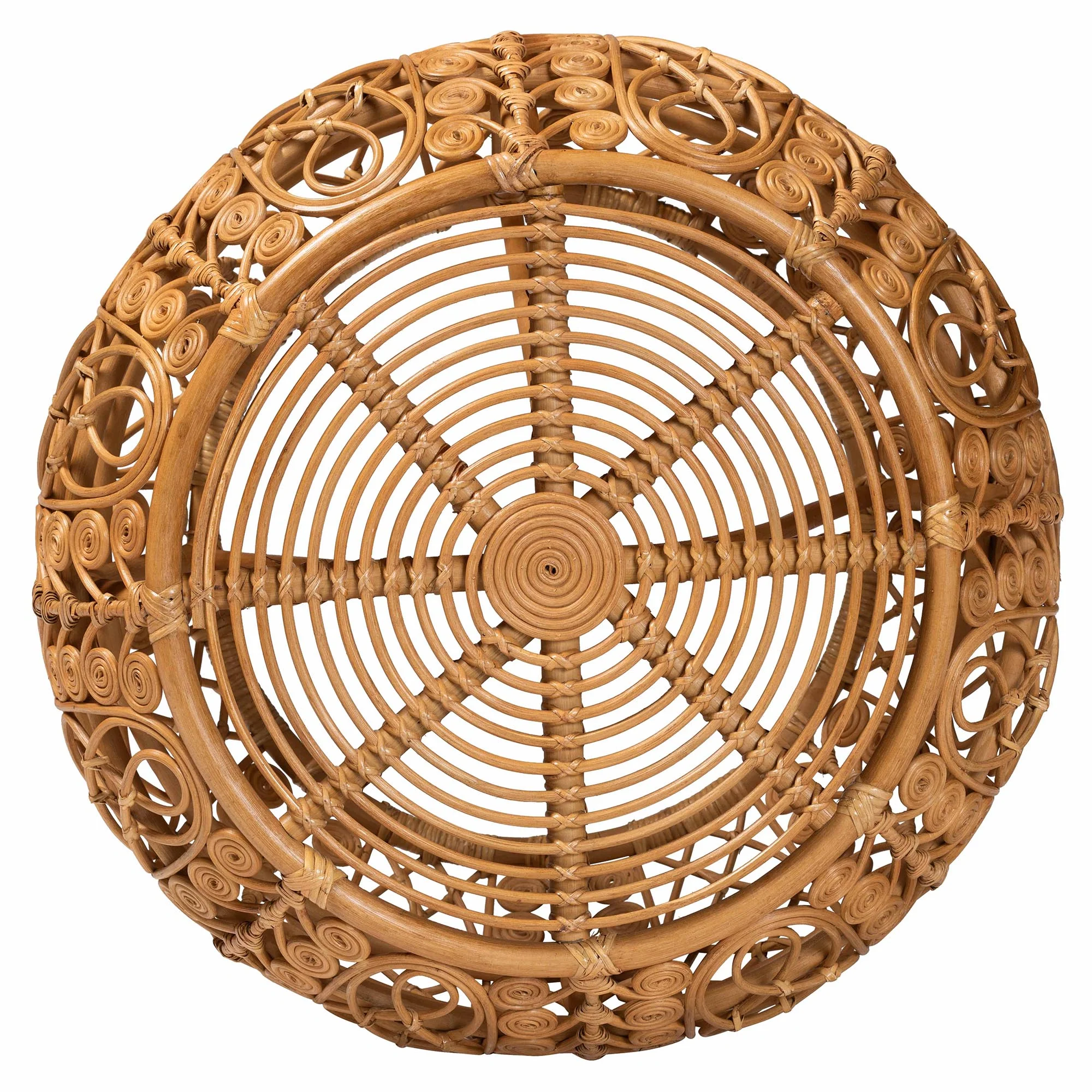 Baxton Studio bali & pari Tiramisu Modern Bohemian Natural Brown Rattan Coffee Table - Image 6